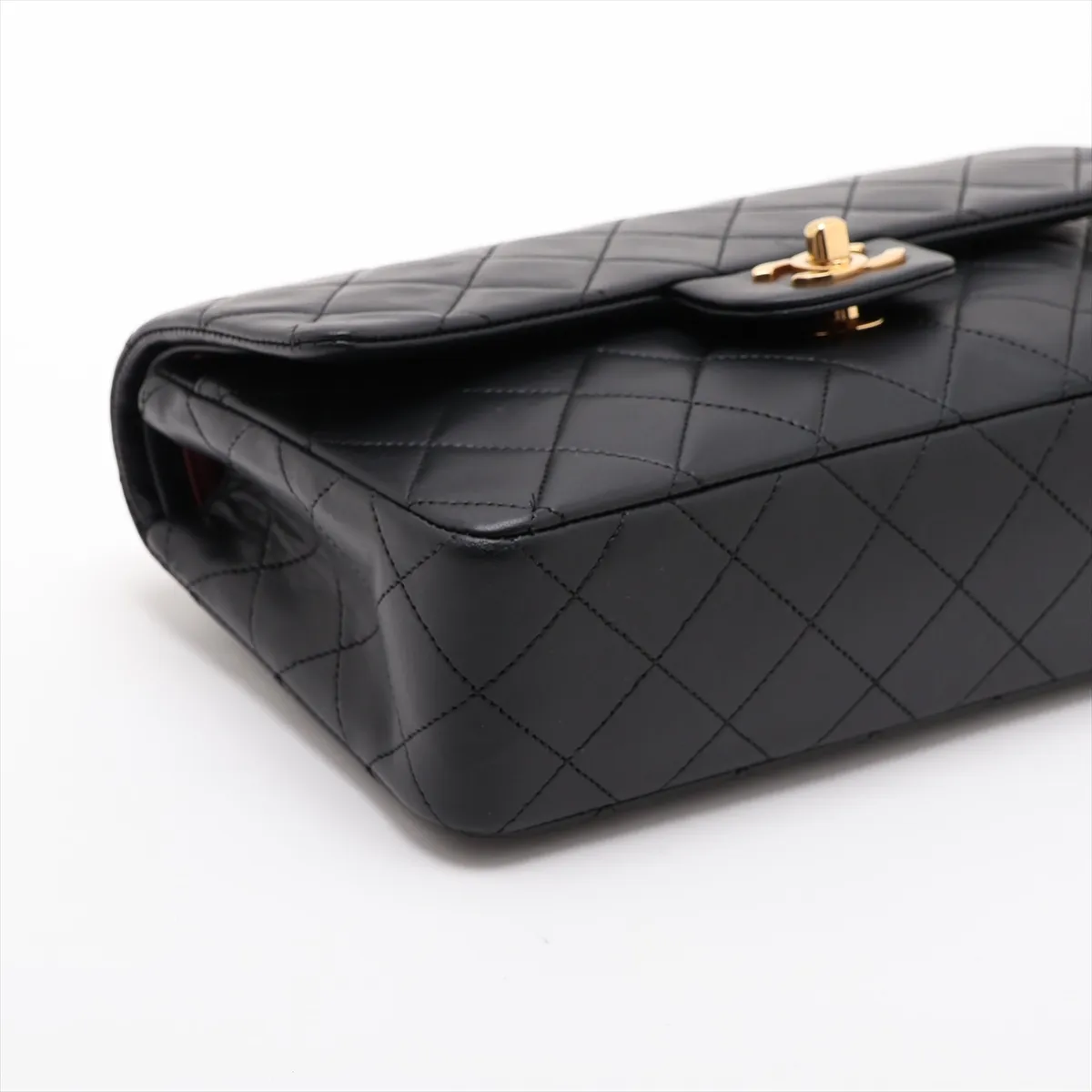 [Individually packaged] Chanel Matelassé 23 Small Lambskin Double Flap Double Chain Bag, Black with Gold Hardware, 0625587, Serial Number 0-series, A01113 — view 4