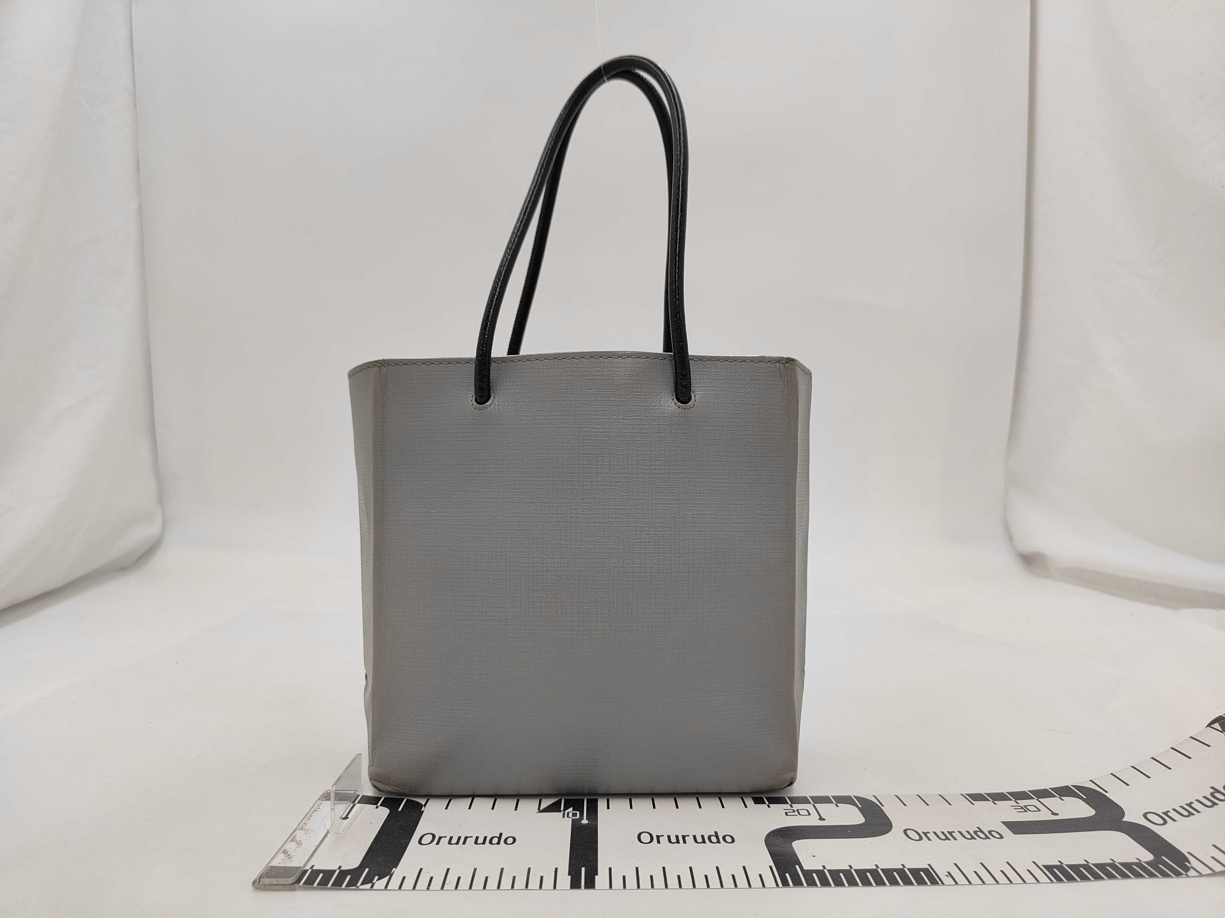 507858 Leather Shopping Tote XXS 2-Way Bag, Gray Tote Bag — view 2