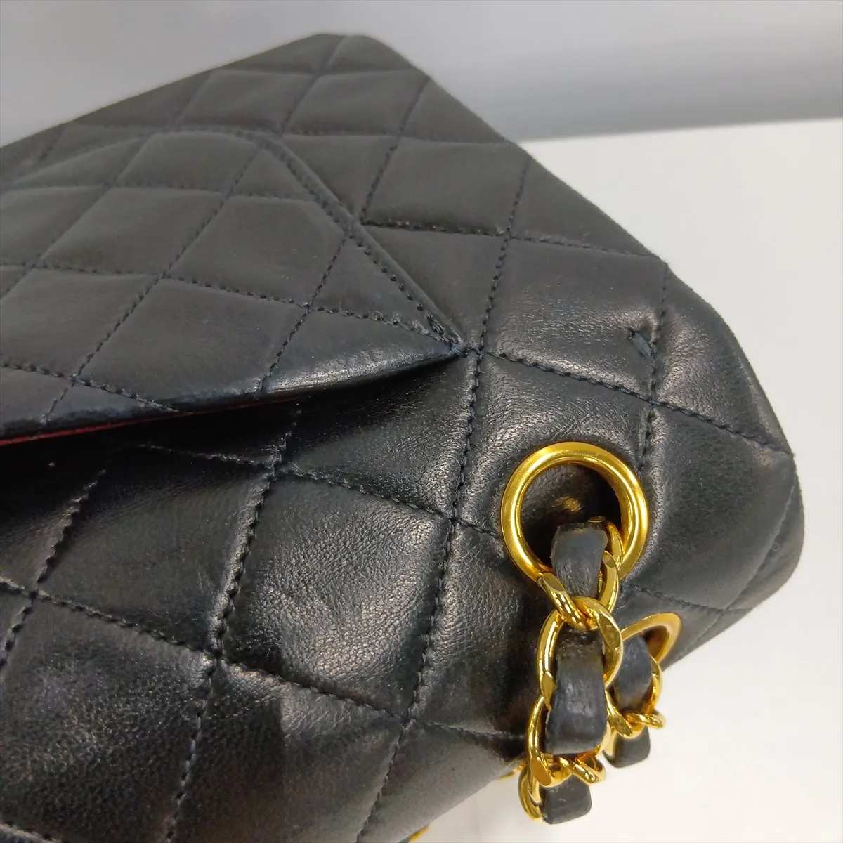 [Individually packaged] Chanel Matelassé 23 Small Lambskin Double Flap Double Chain Bag, Black with Gold Hardware, A01113 — view 13