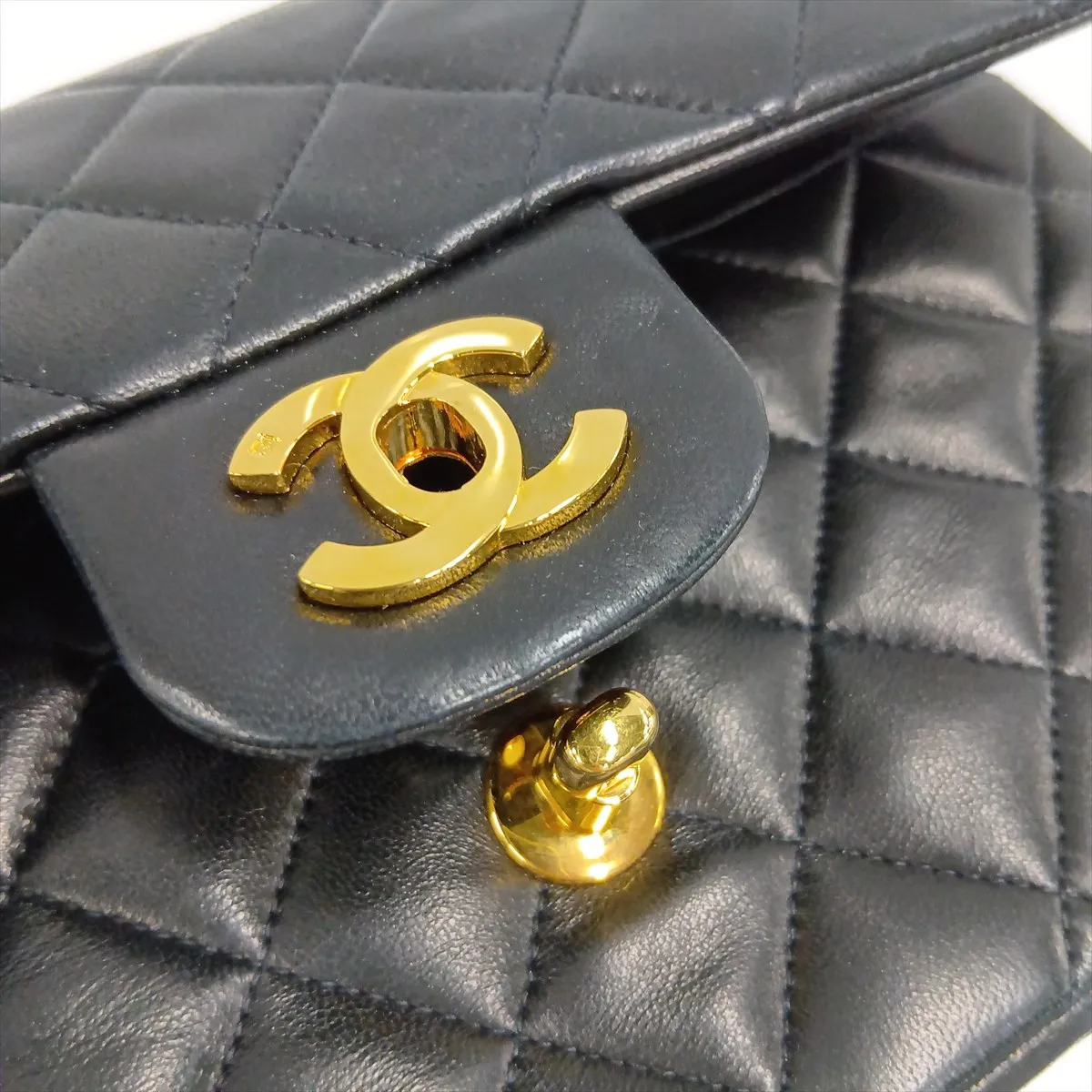 [Individually packaged] Chanel Matelassé 23 Small Lambskin Double Flap Double Chain Bag, Black with Gold Hardware, A01113 — view 10