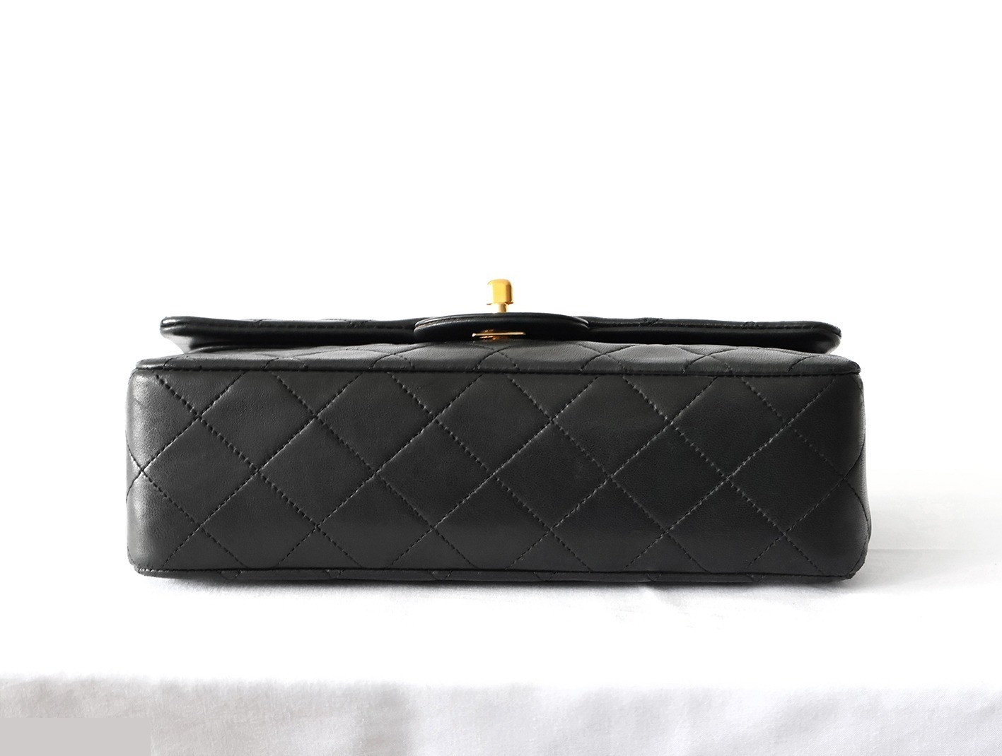 Matelassé 23 Lambskin Double Flap Double Chain Shoulder Bag, Black — view 5