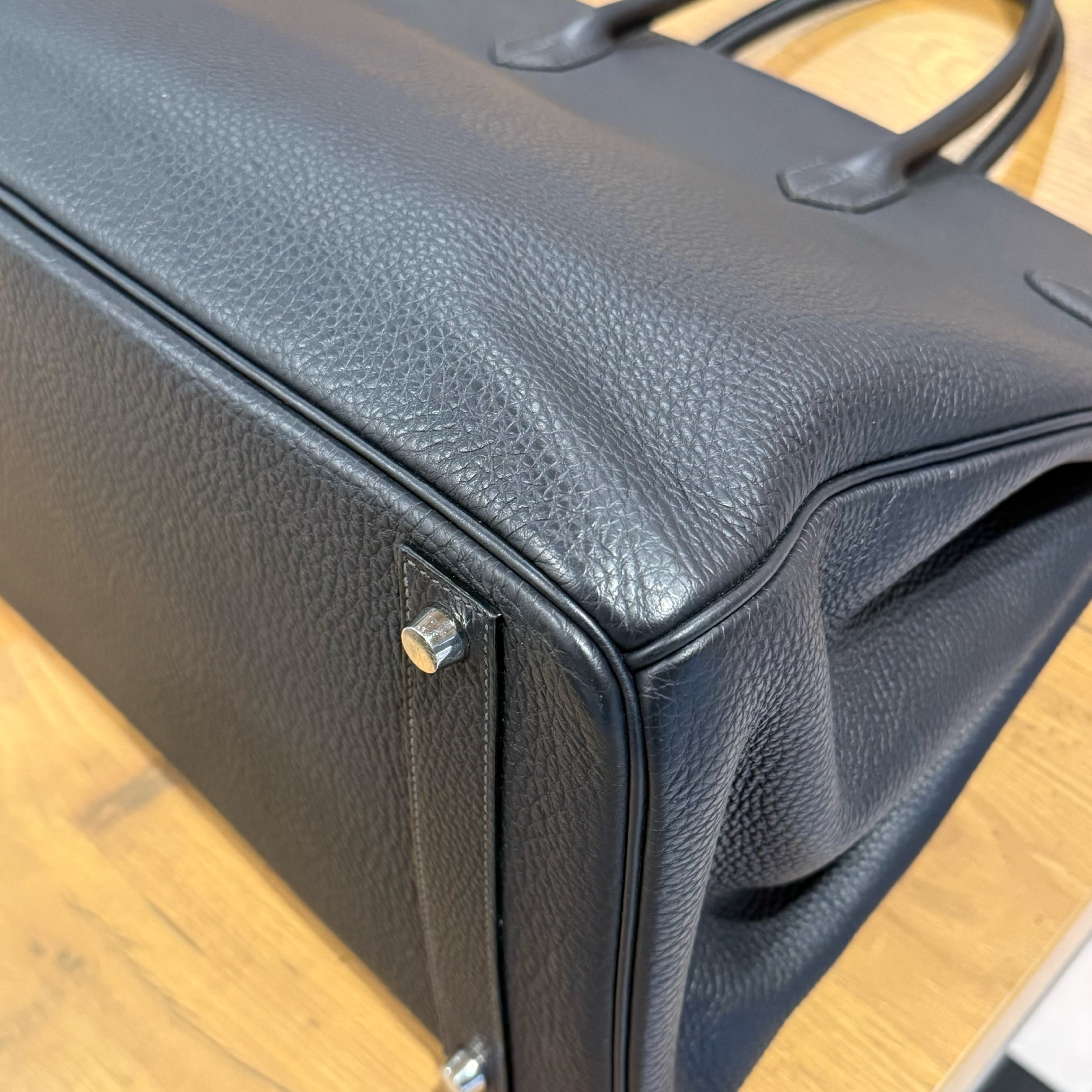 Birkin 40 Black Togo Leather, Silver Hardware, B Stamp Handbag — view 14