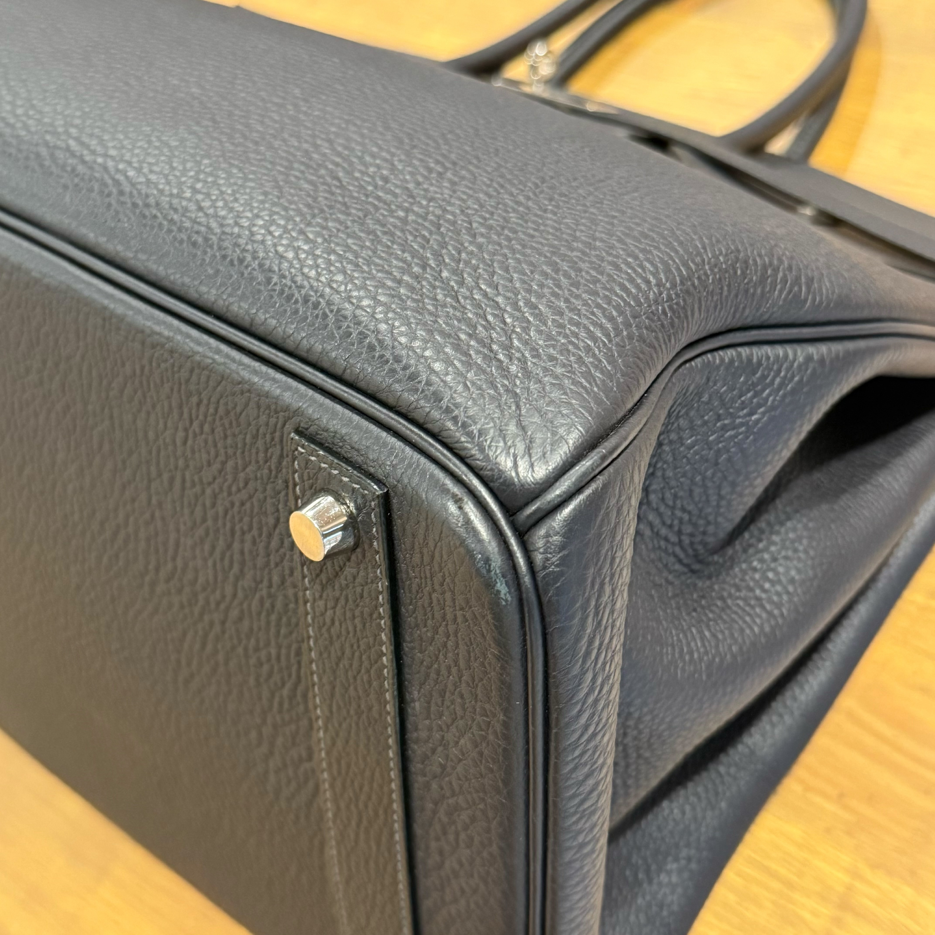 Birkin 40 Black Togo Leather, Silver Hardware, B Stamp Handbag — view 7