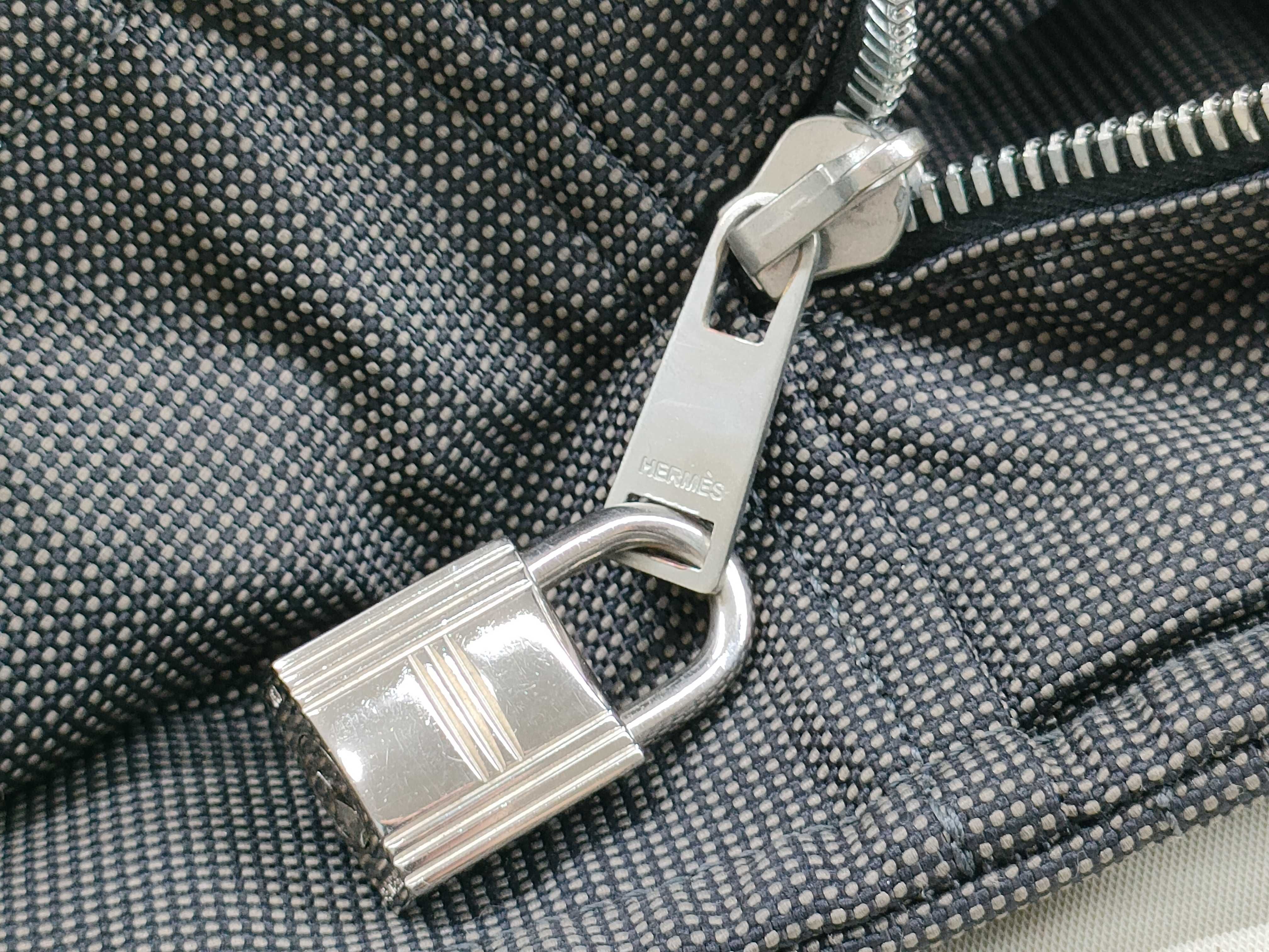 Herline bag, Hermes Herline Ad, gray, with padlock/no key, backpack. — view 15