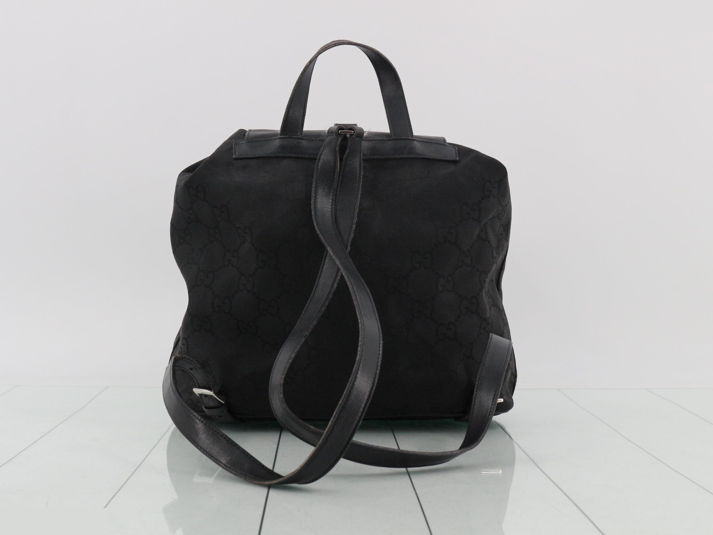 Jackie GG Nylon Leather Backpack 003.0246 — view 2