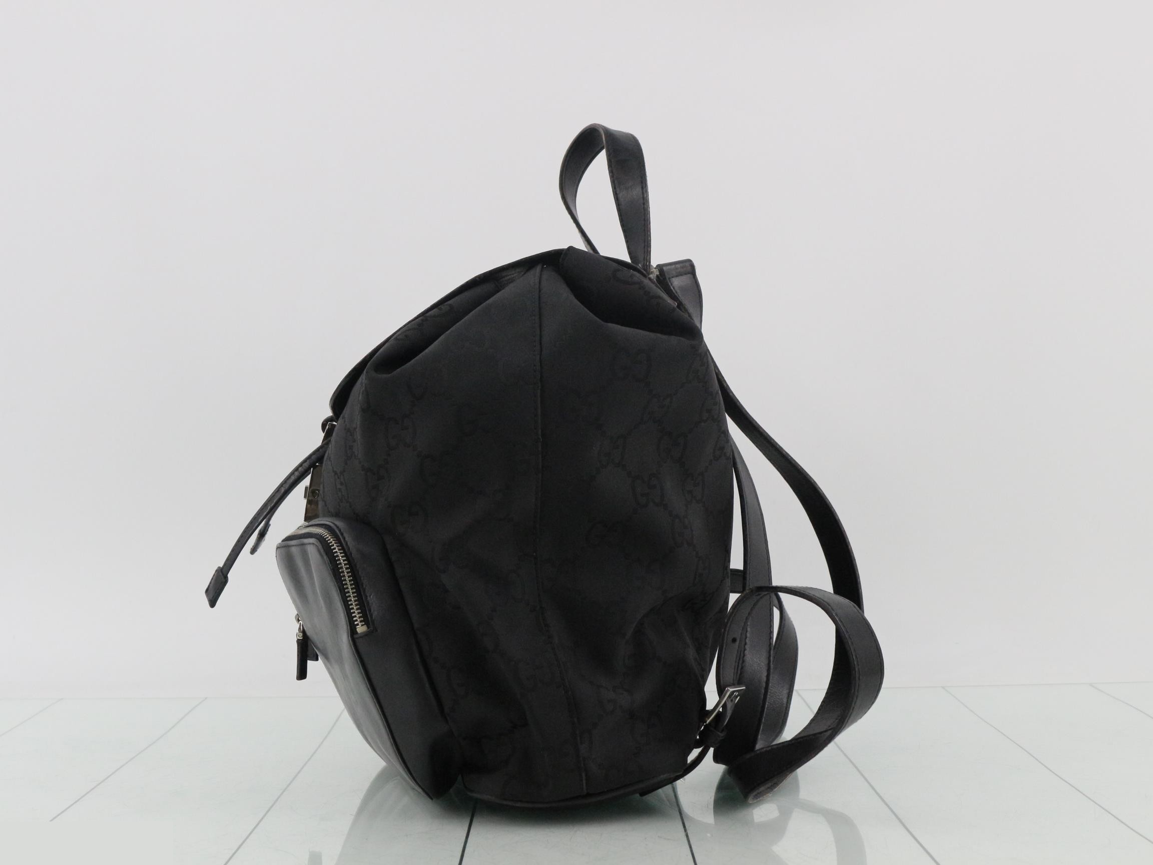 Jackie GG Nylon Leather Backpack 003.0246 — view 3
