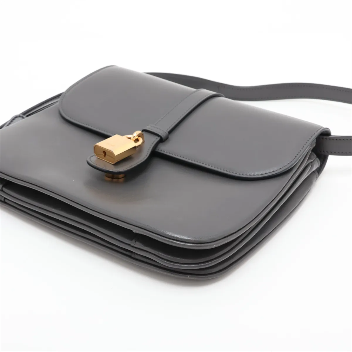 Taboo Medium Leather Shoulder Bag, Gray — view 3