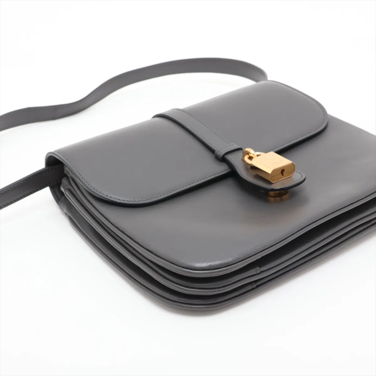 Taboo Medium Leather Shoulder Bag, Gray — view 4