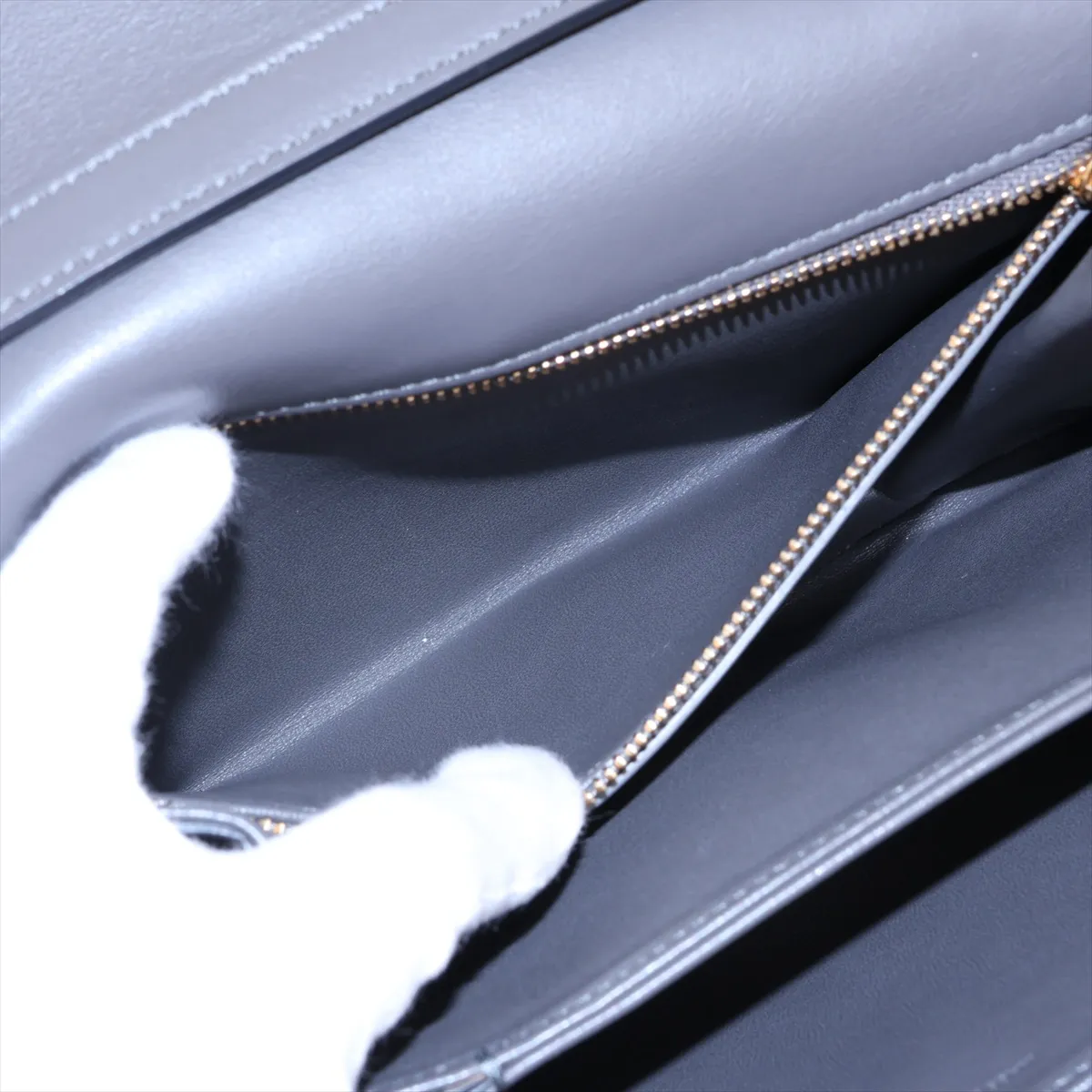 Taboo Medium Leather Shoulder Bag, Gray — view 8