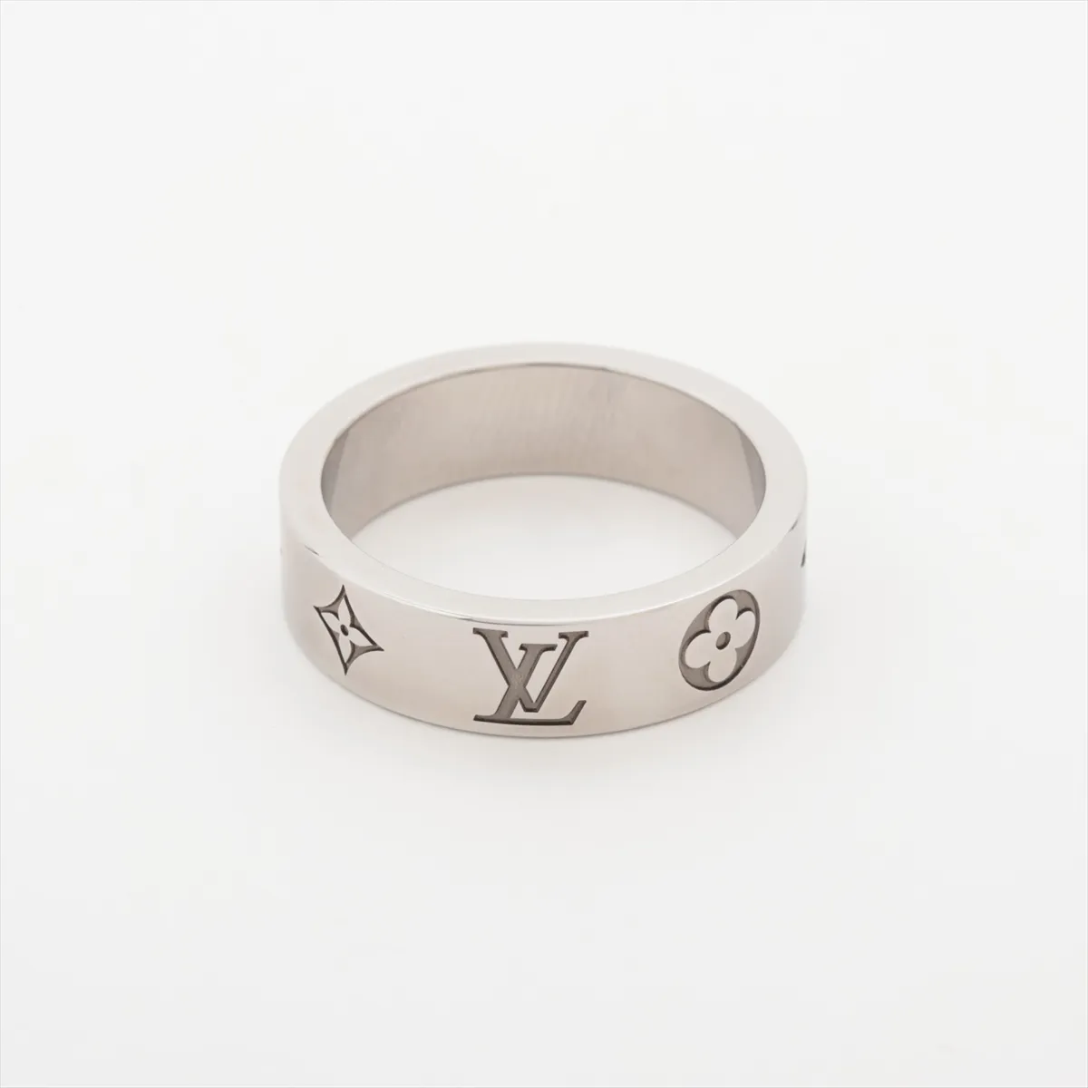 LV Mosaic Ring AK1215, Size L, GP Silver, — view 2