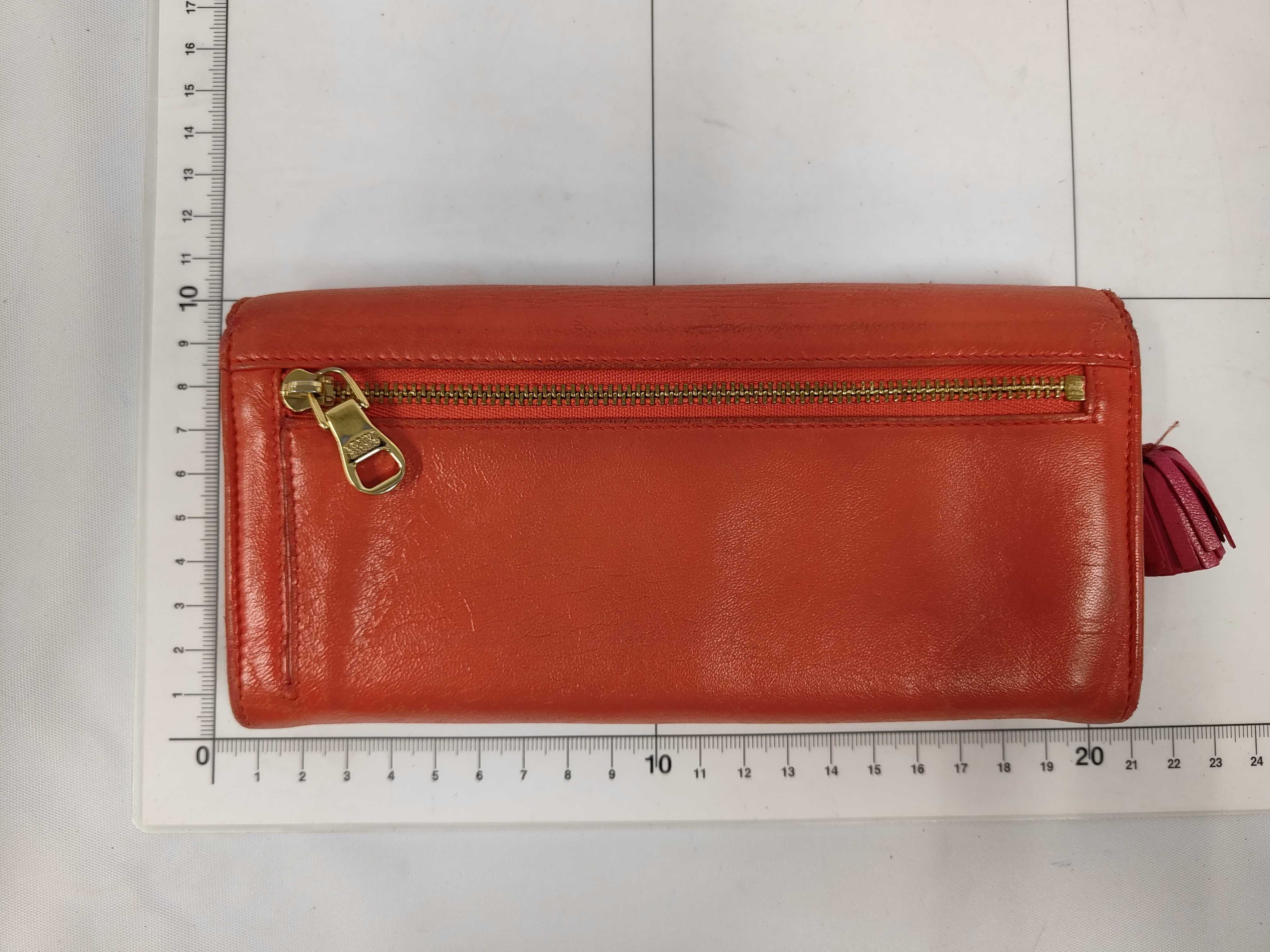 Amazona Bi-fold Wallet, Fringe Leather, Red — view 2
