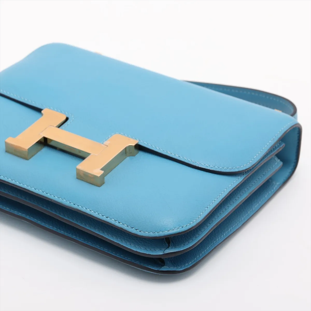 [Individually packaged] Hermes Constance 3 Mini 18 Veau Evercolor Blue Nord Gold Hardware D: 2019 — view 3