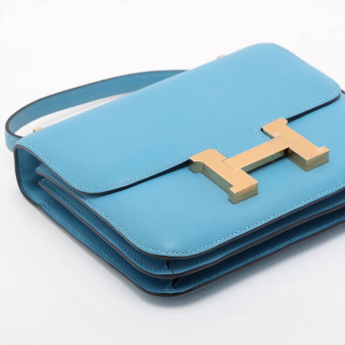 [Individually packaged] Hermes Constance 3 Mini 18 Veau Evercolor Blue Nord Gold Hardware D: 2019 — view 4