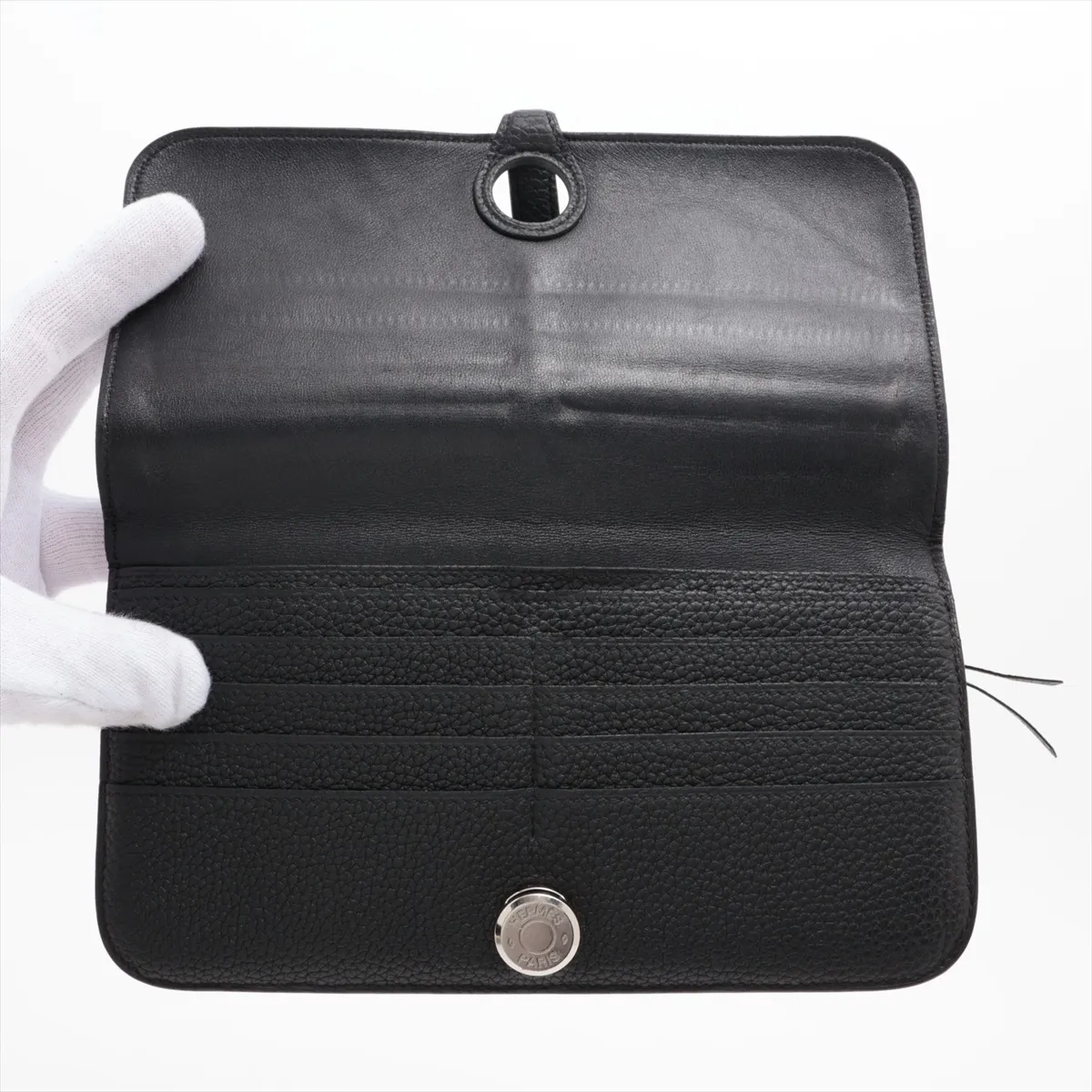 Dogon Recto Verso Togo Long Wallet, Black, Silver Hardware, D: 2019 — view 3