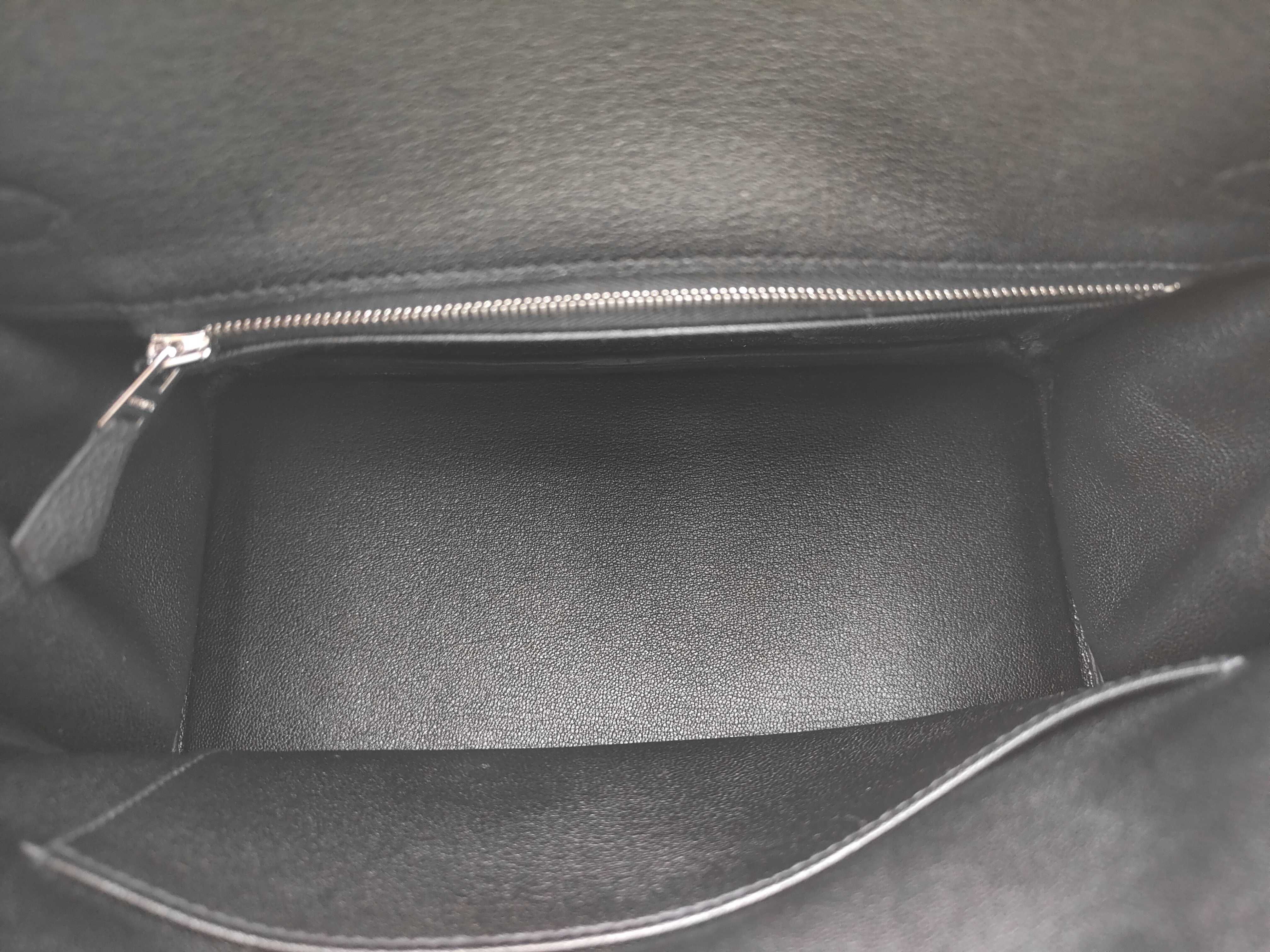 Birkin 25 G stamp Black Silver hardware handbag — view 9