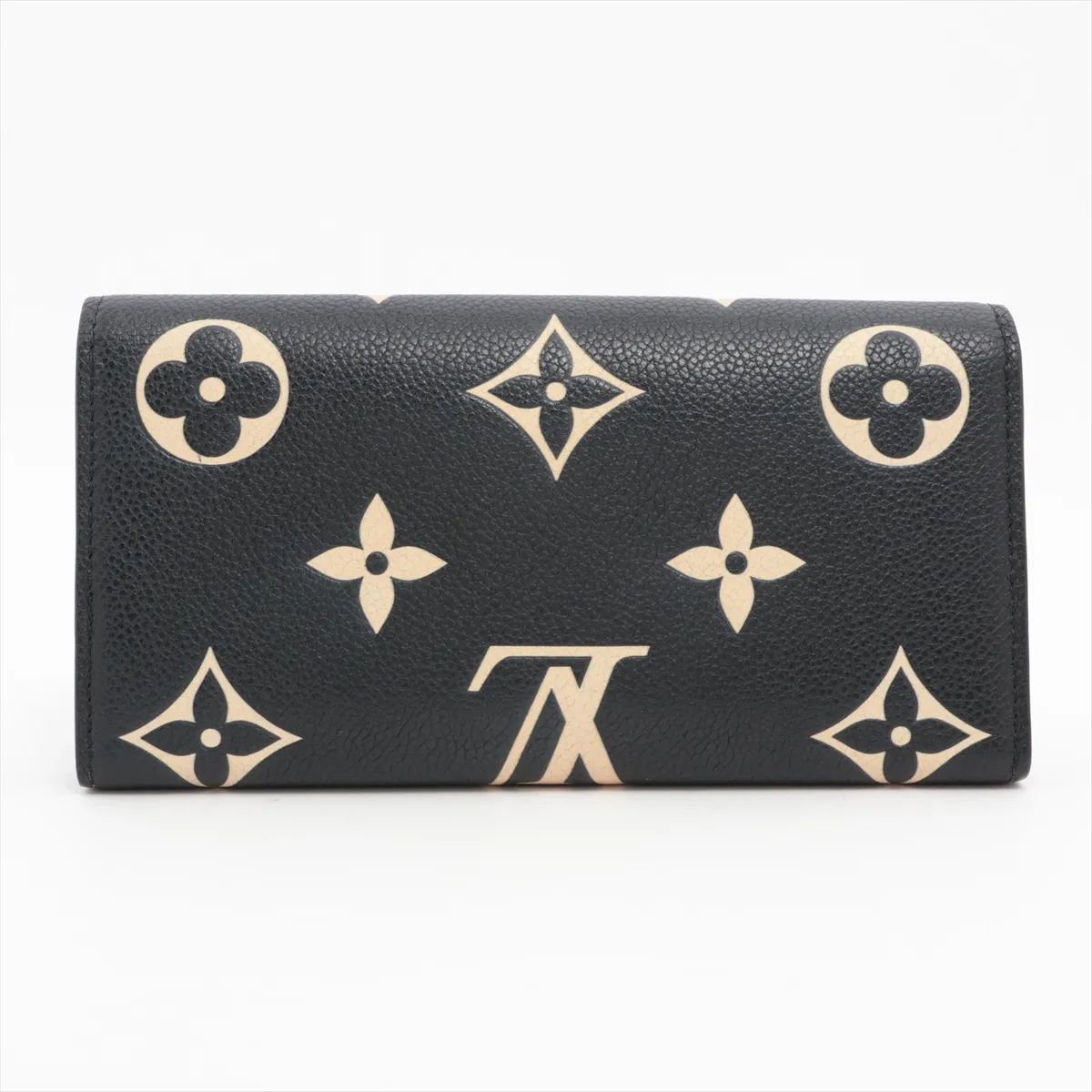 Bicolor Monogram Empreinte Portefeuille Sarah M80496 Noir x Cream Long Wallet (RFID detected) — view 2