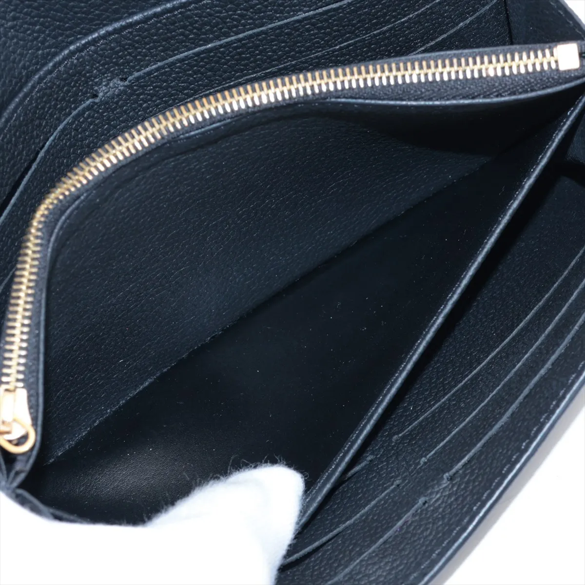 Bicolor Monogram Empreinte Portefeuille Sarah M80496 Noir x Cream Long Wallet (RFID detected) — view 6