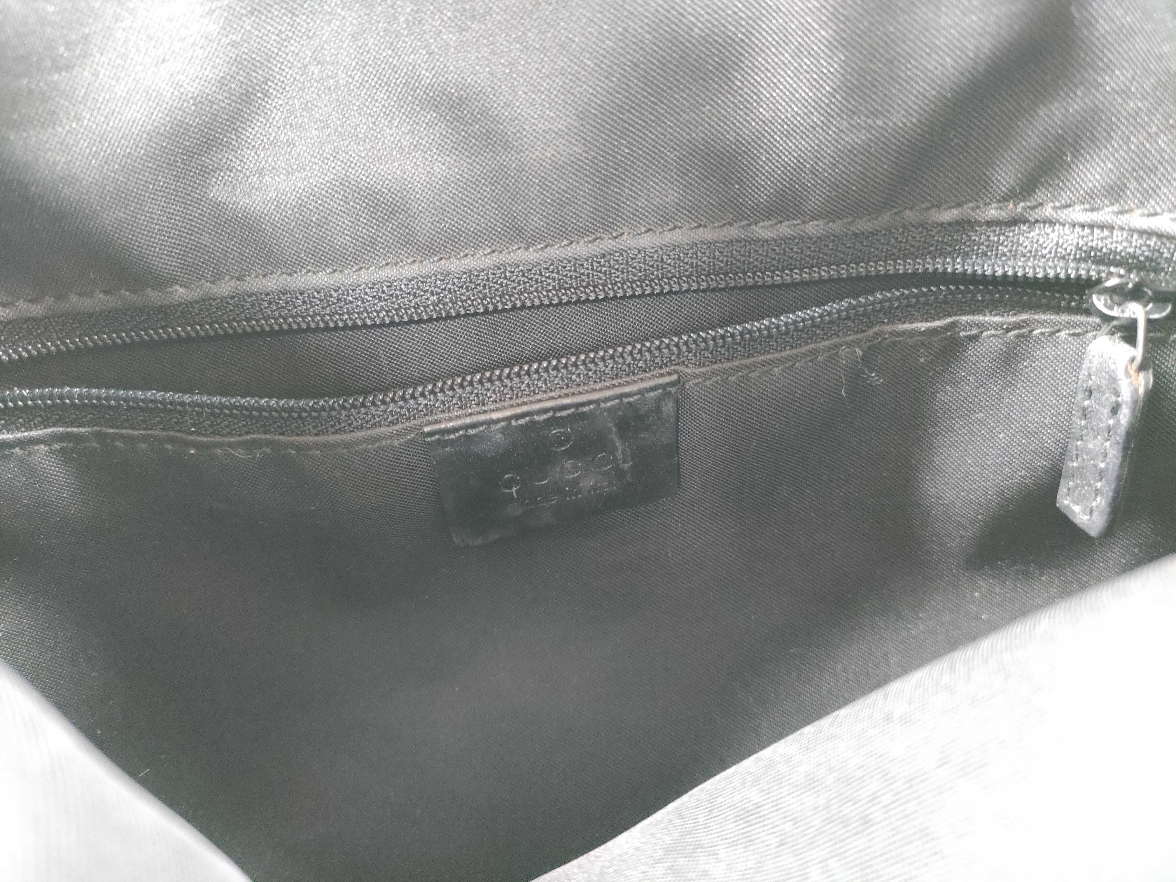 GG Shoulder Bag Black Nylon Leather 001 3766 200047 Shoulder Bag — view 13