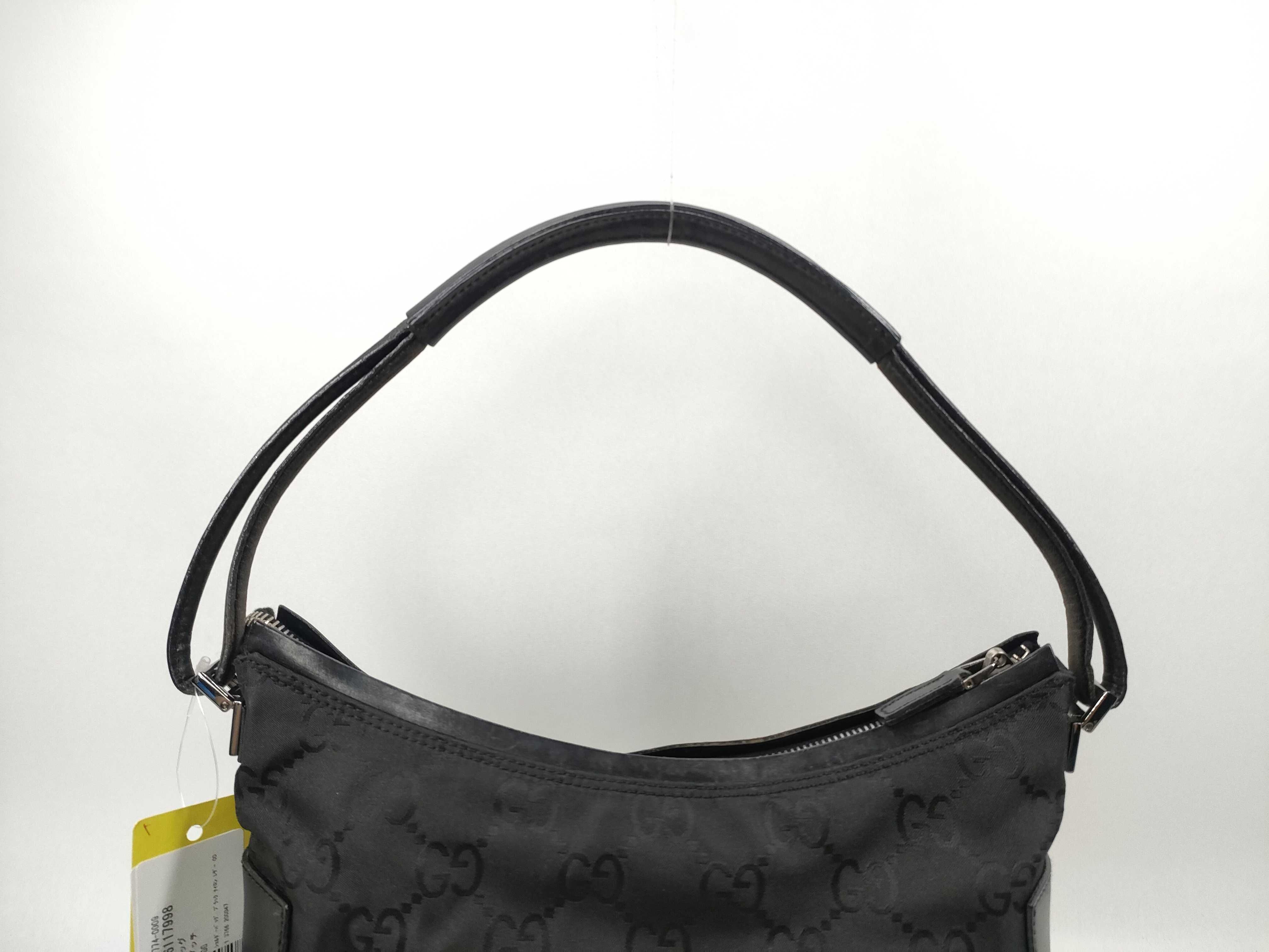 GG Shoulder Bag Black Nylon Leather 001 3766 200047 Shoulder Bag — view 4