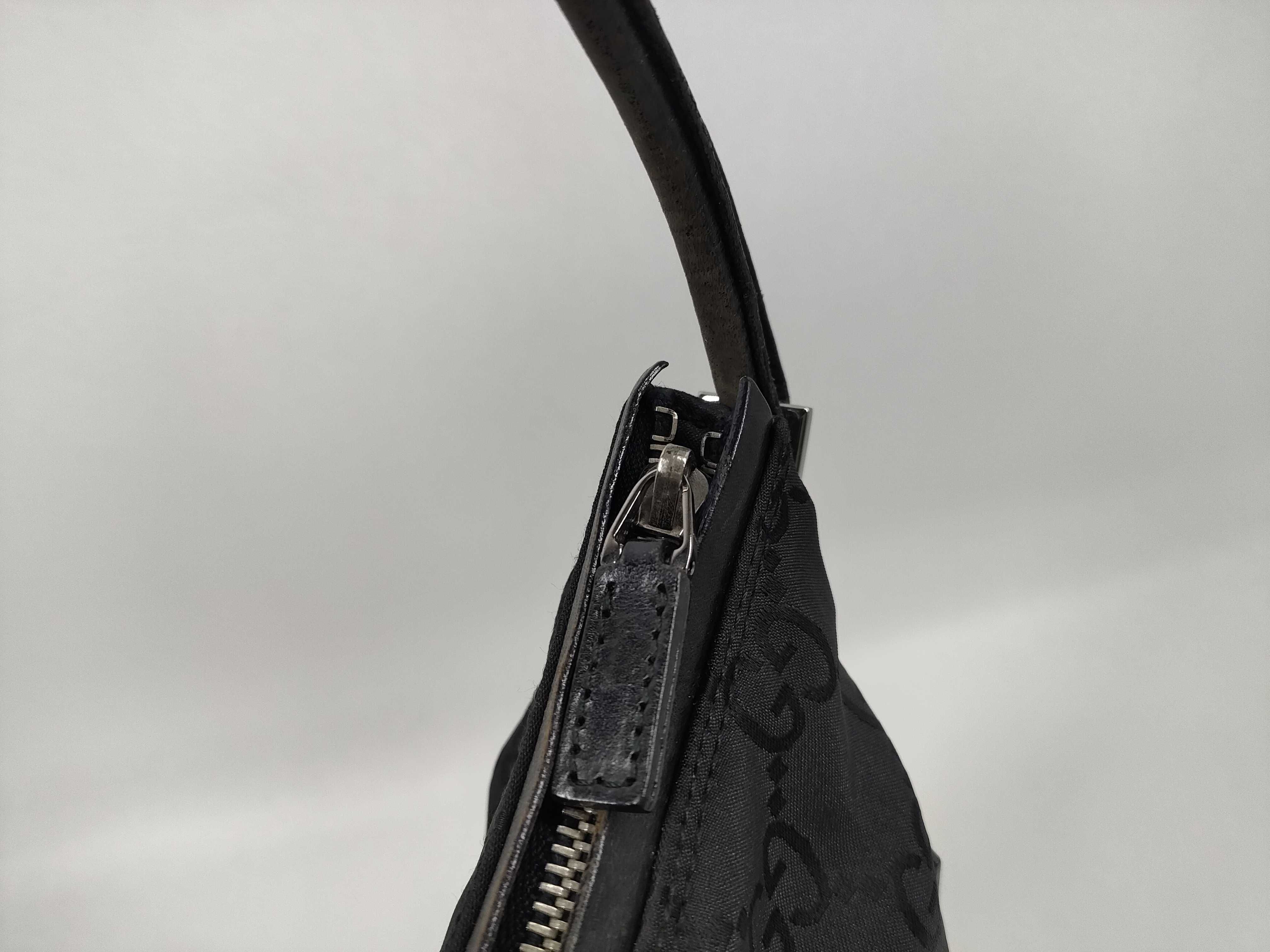 GG Shoulder Bag Black Nylon Leather 001 3766 200047 Shoulder Bag — view 5