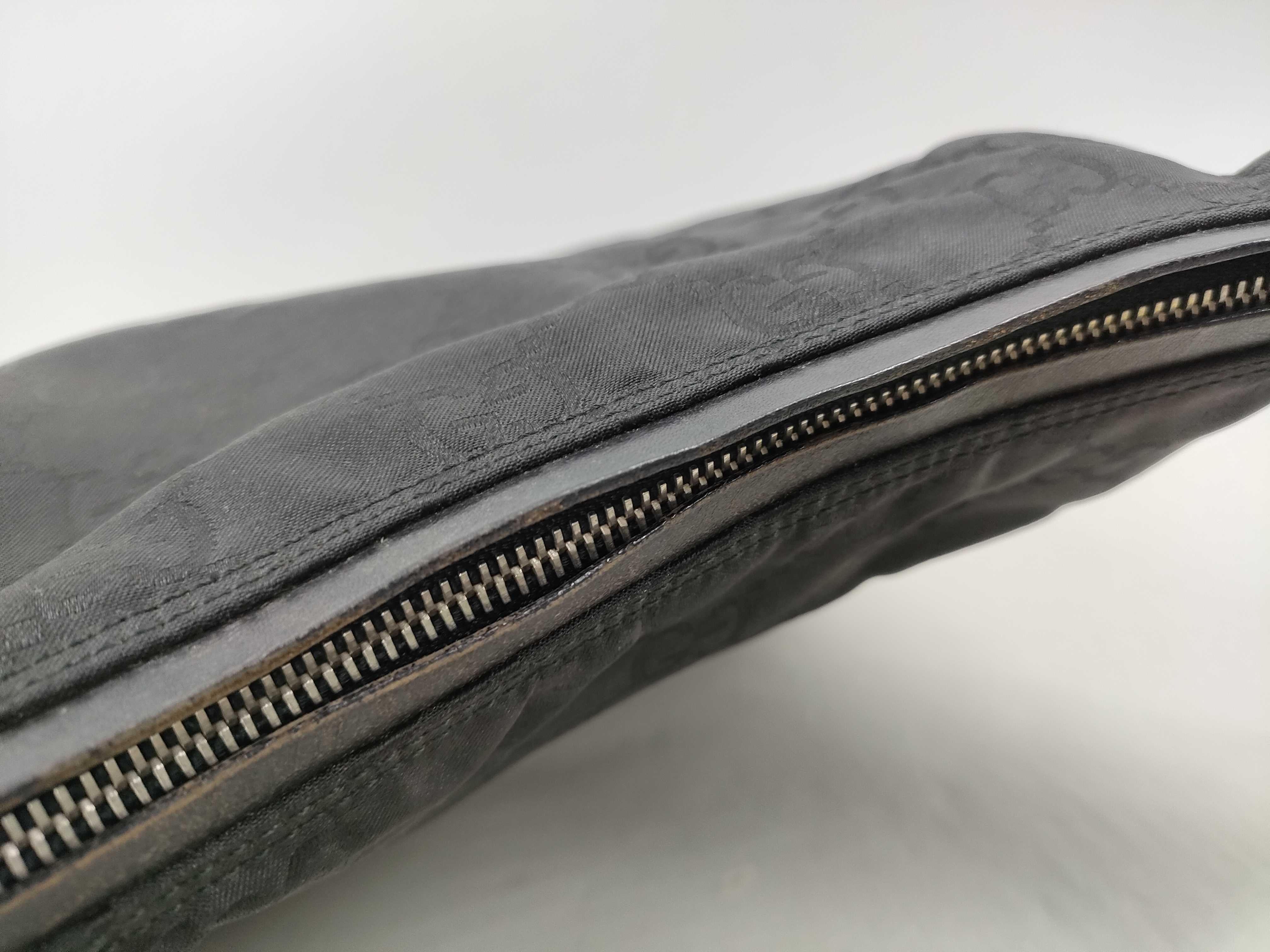 GG Shoulder Bag Black Nylon Leather 001 3766 200047 Shoulder Bag — view 7