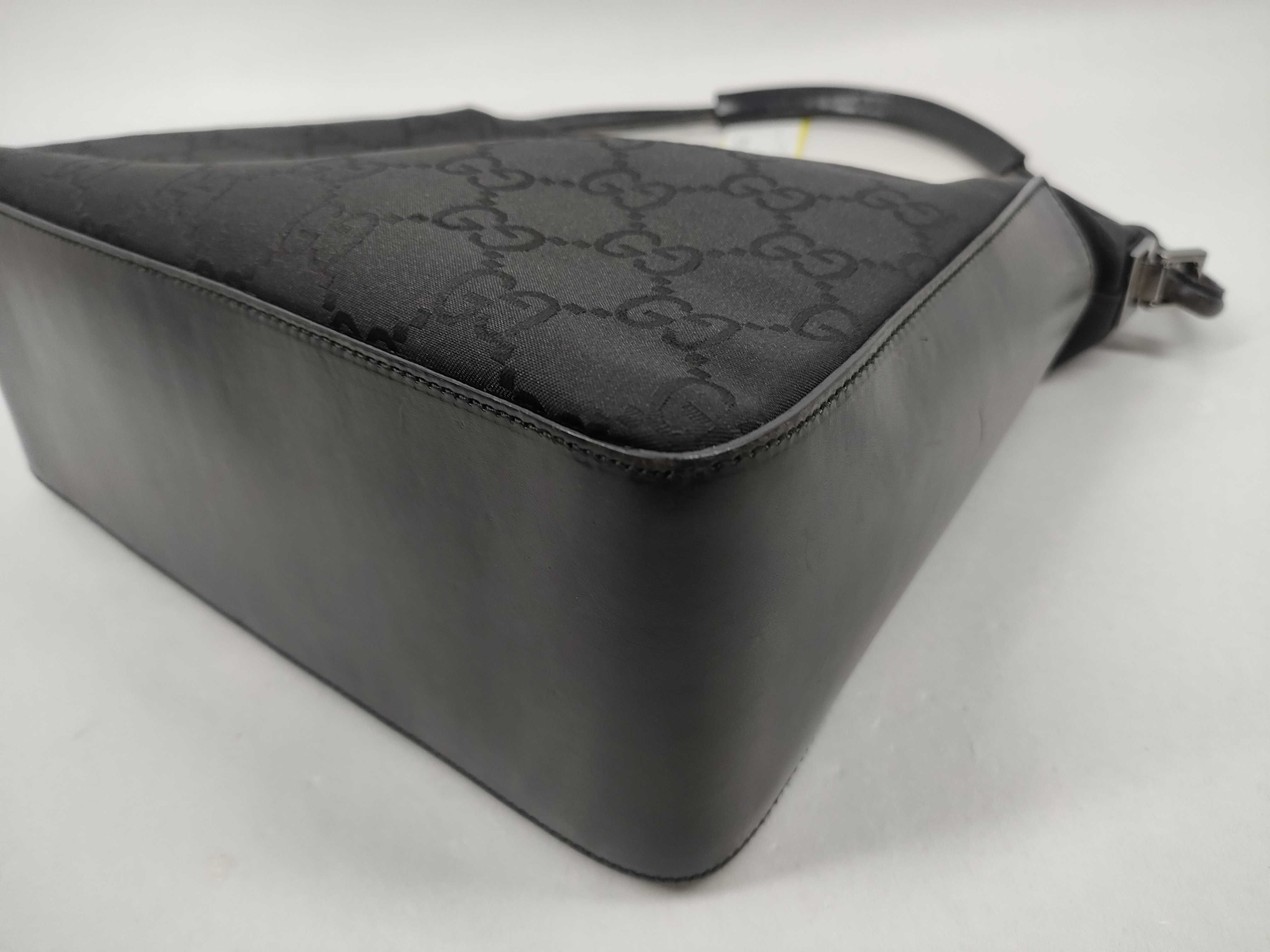 GG Shoulder Bag Black Nylon Leather 001 3766 200047 Shoulder Bag — view 8