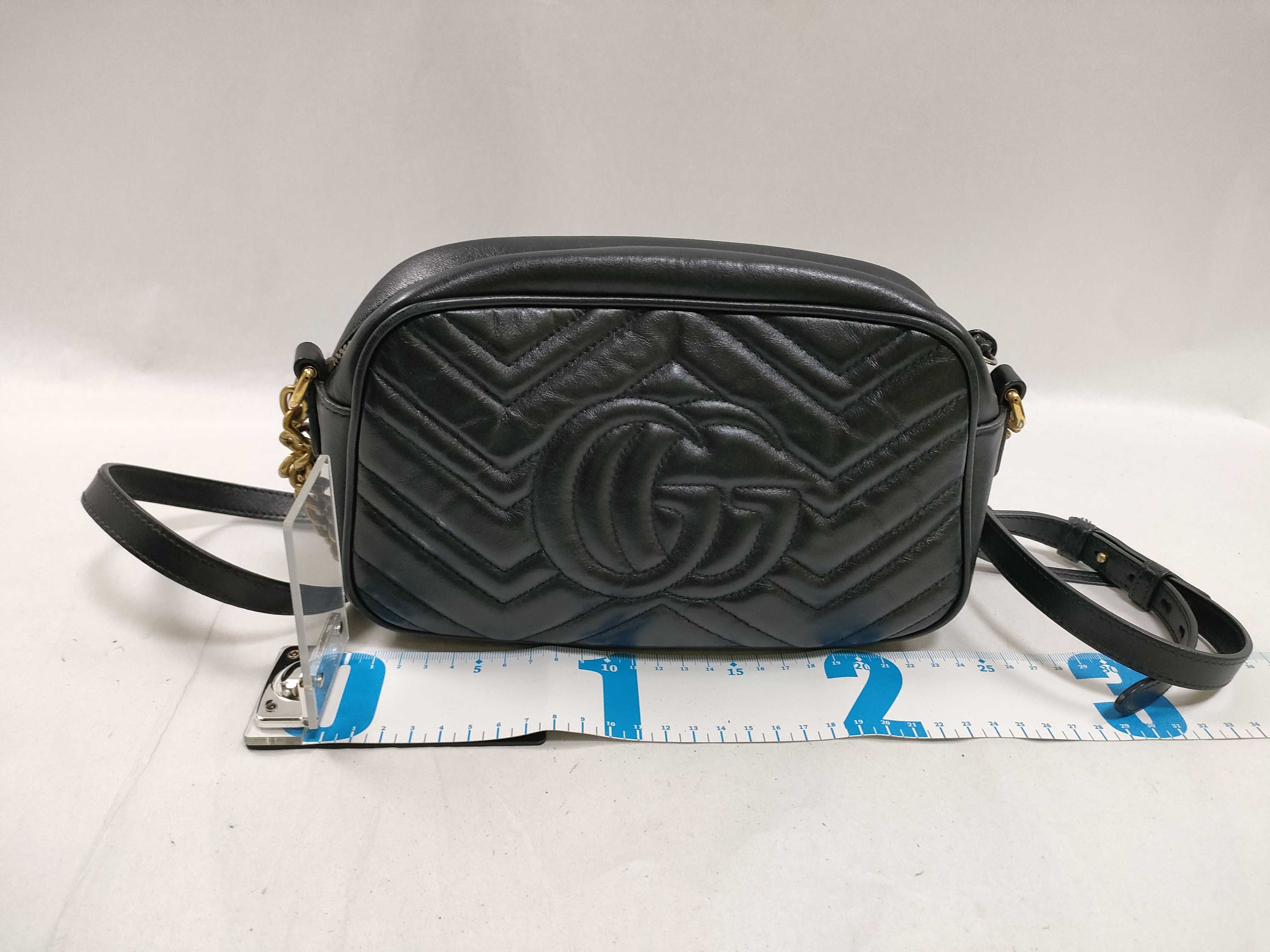 GG Marmont Leather Shoulder Bag, Black, 447632 (Shoulder Bag) — view 2