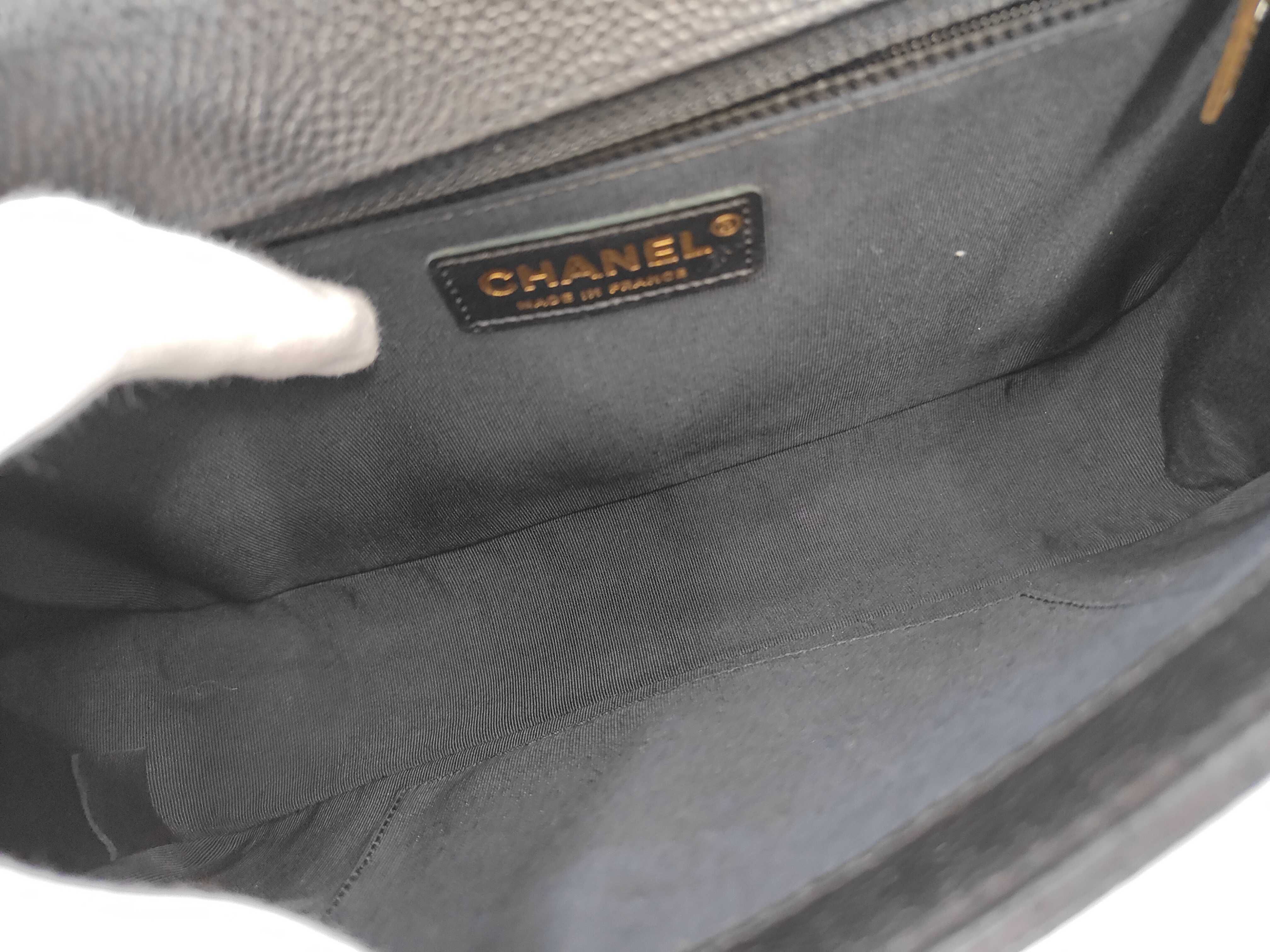 Boy Chanel Caviar Leather Shoulder Bag, Size 28 — view 9