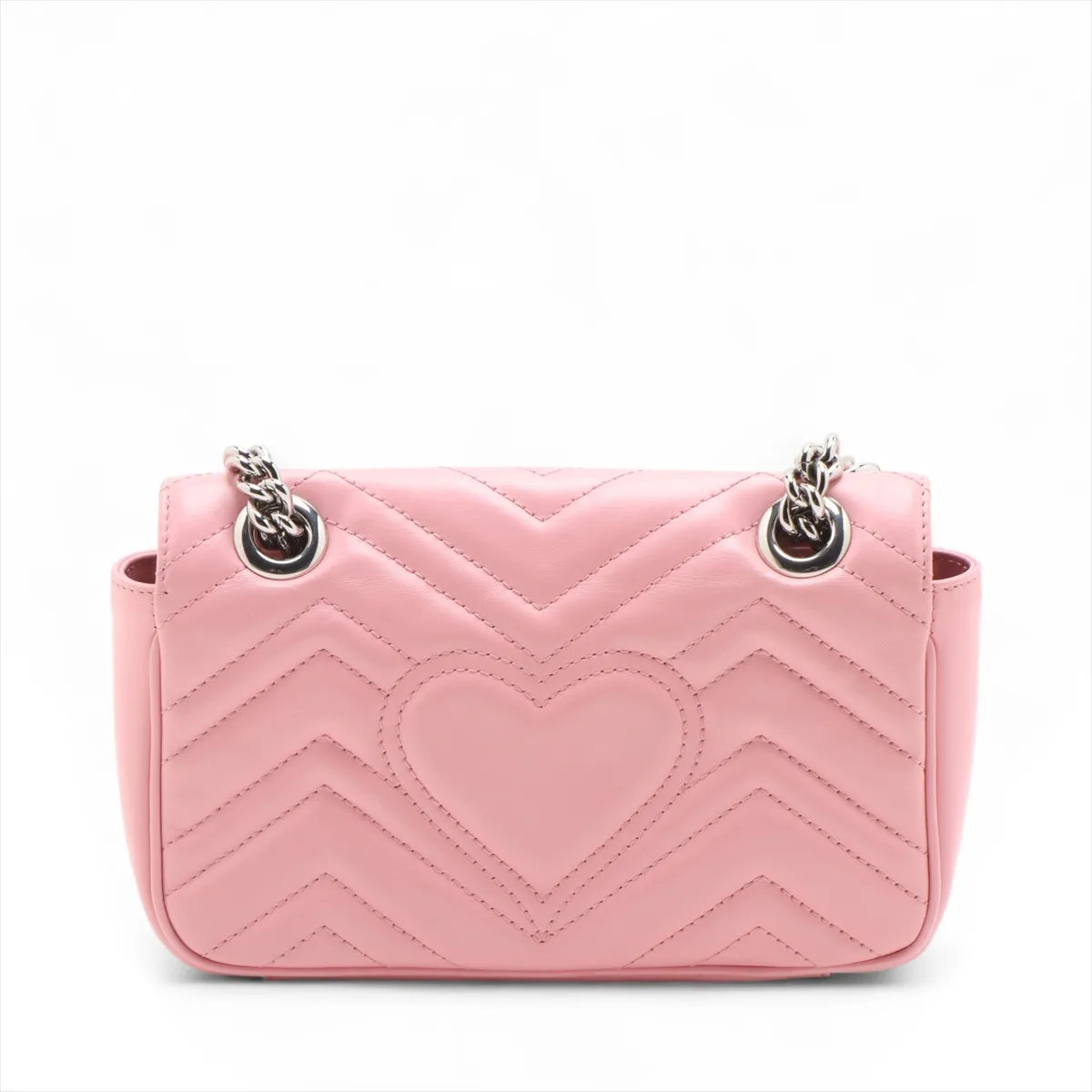 GG Marmont Leather Chain Shoulder Bag, Pink, 446744 — view 2