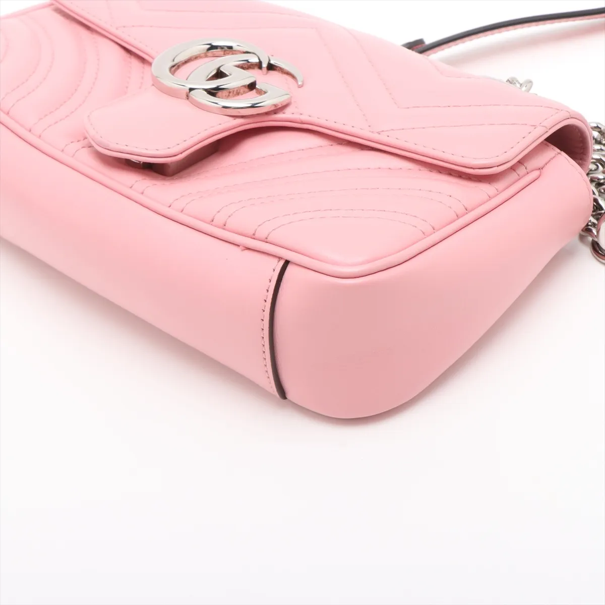 GG Marmont Leather Chain Shoulder Bag, Pink, 446744 — view 3