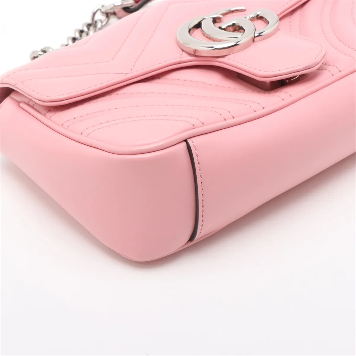 GG Marmont Leather Chain Shoulder Bag, Pink, 446744 — view 4