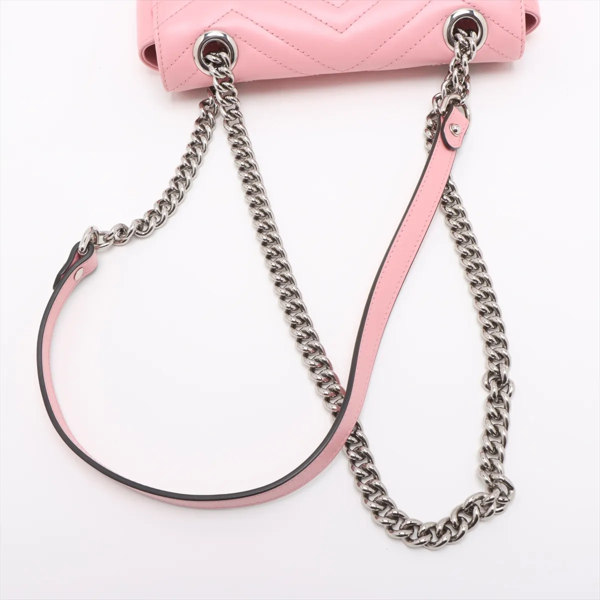 GG Marmont Leather Chain Shoulder Bag, Pink, 446744 — view 5