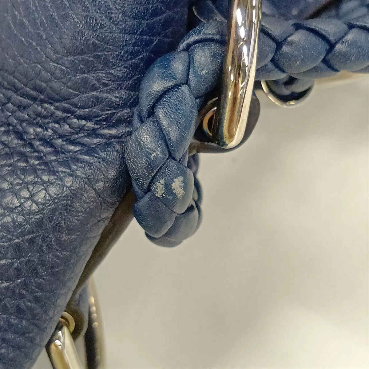 240237 Leather 2-Way Shoulder Bag, Navy — view 11