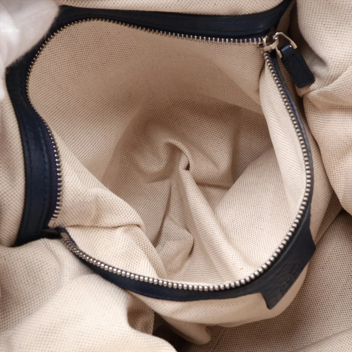 240237 Leather 2-Way Shoulder Bag, Navy — view 9