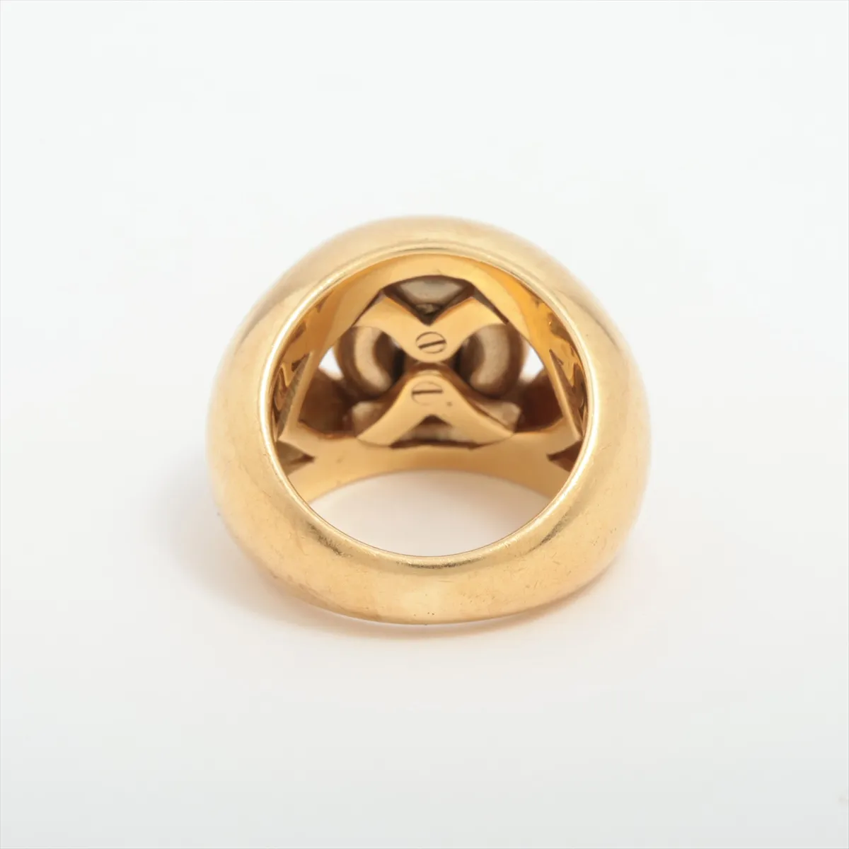 Abraccio Ring, 750 (Yellow Gold x White Gold), 14.3g, with holes and double brand engraving. — view 2