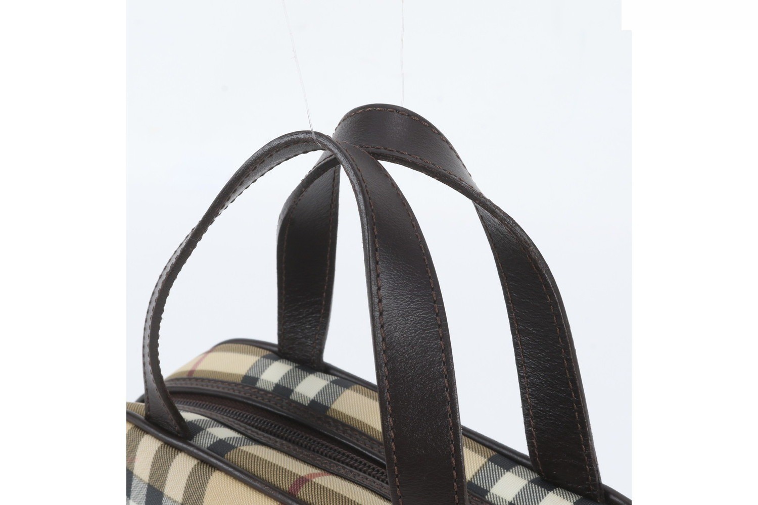 Nova Check Leather Tote Bag — view 2