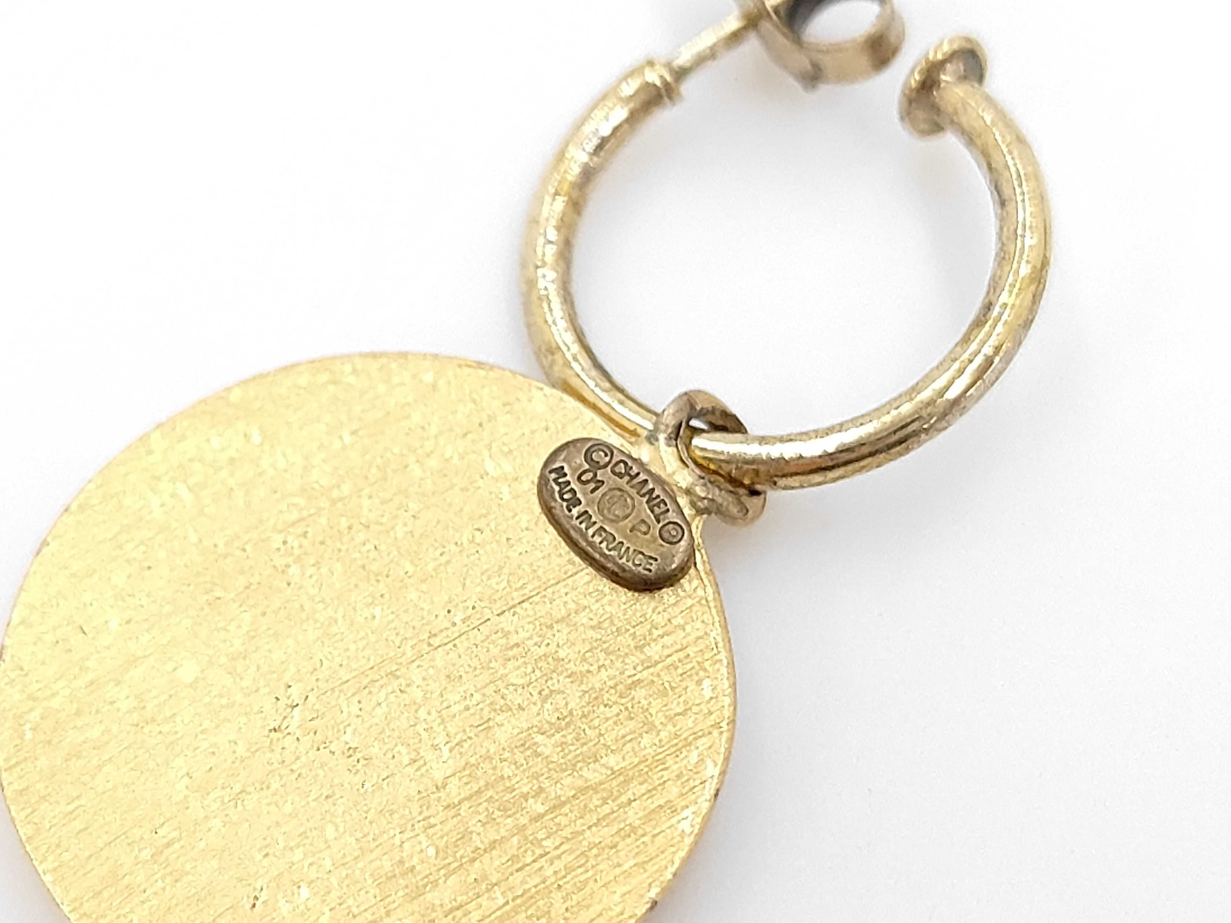 Round Coco Black x Gold Earrings — view 3