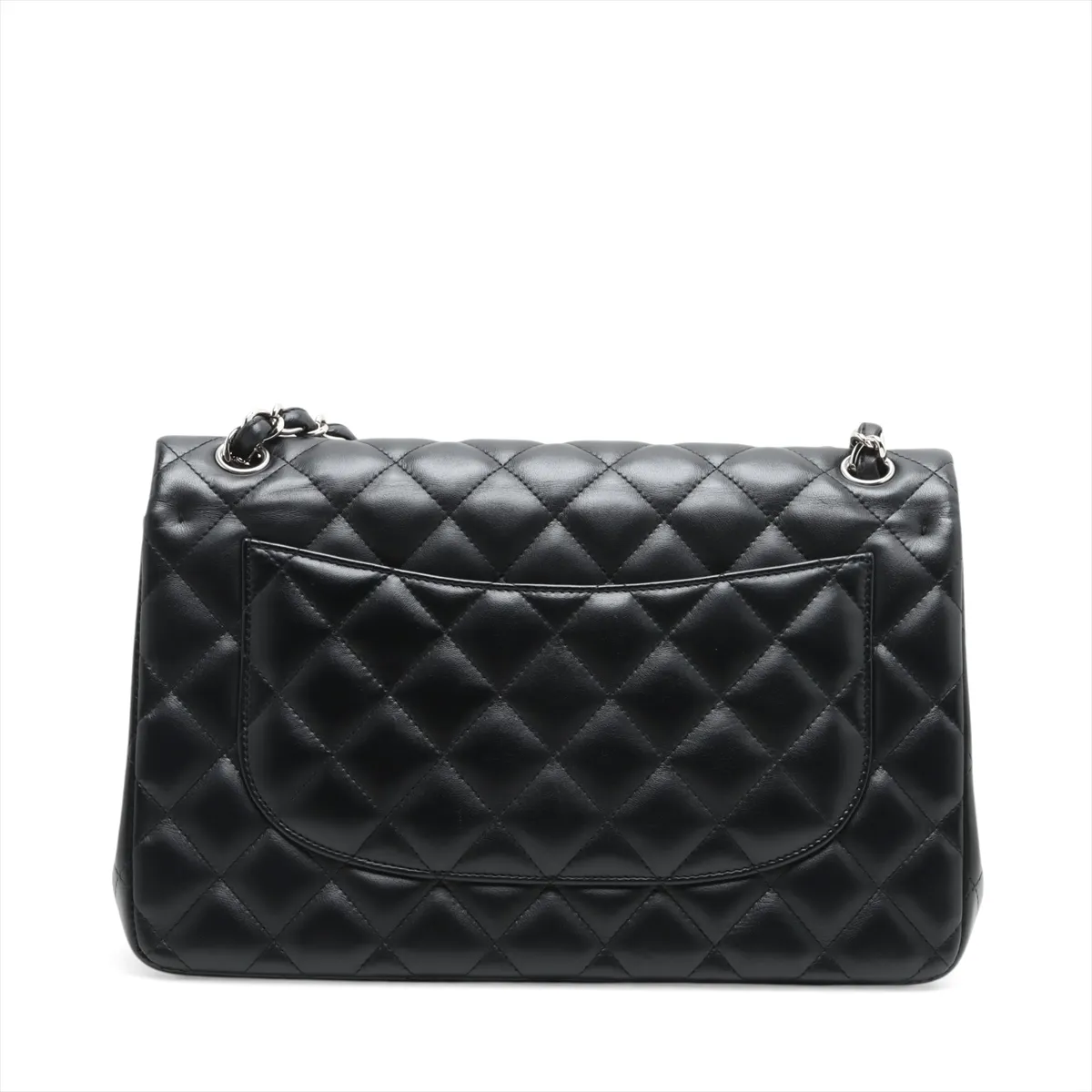 Deca Matelasse 30 Large Lambskin Double Flap Double Chain Bag Black Silver Hardware 14563235 14th Series A58600 — view 2