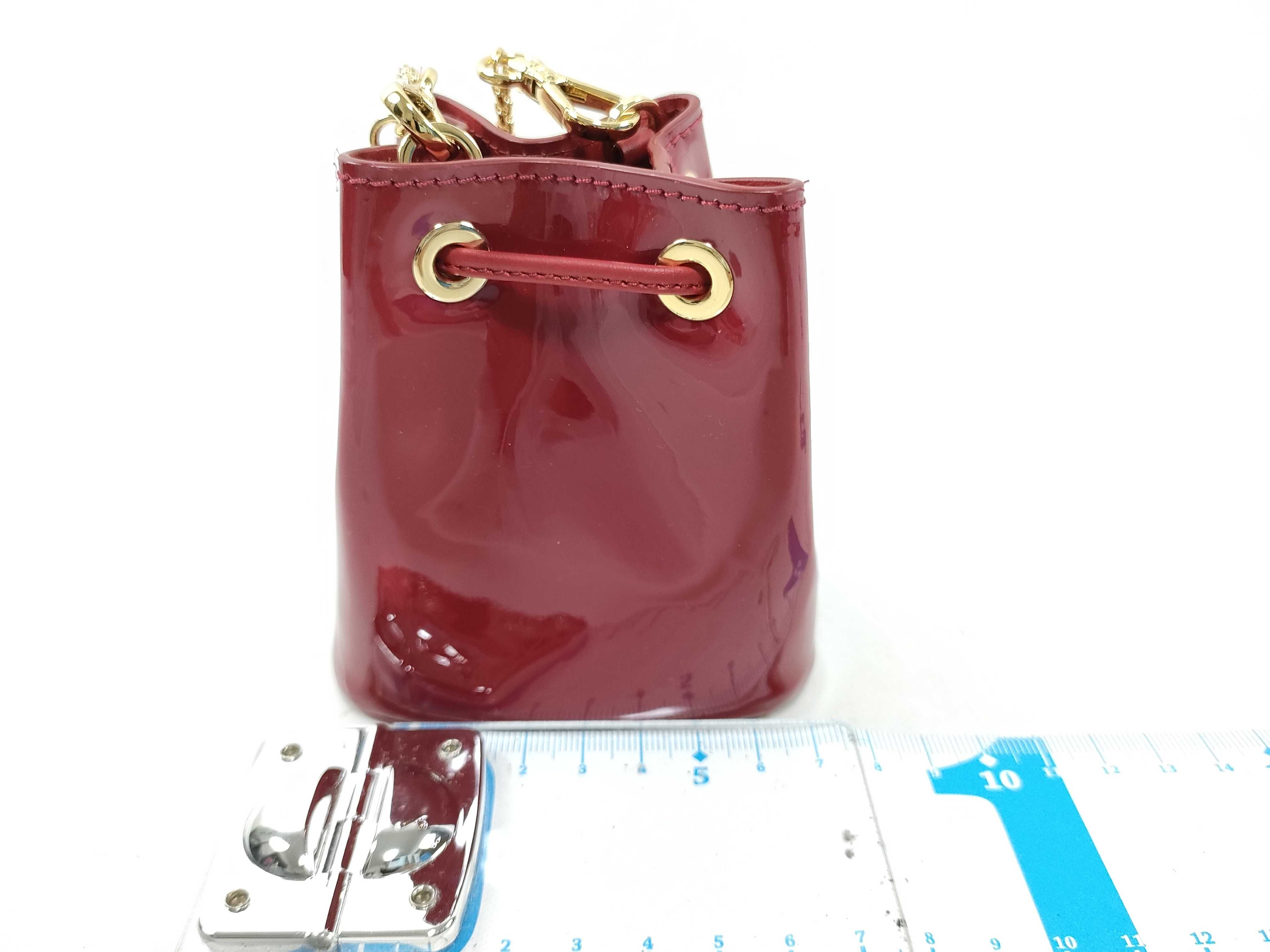 patent leather chain shoulder bag, red, 1NR016 (shoulder bag) — view 2