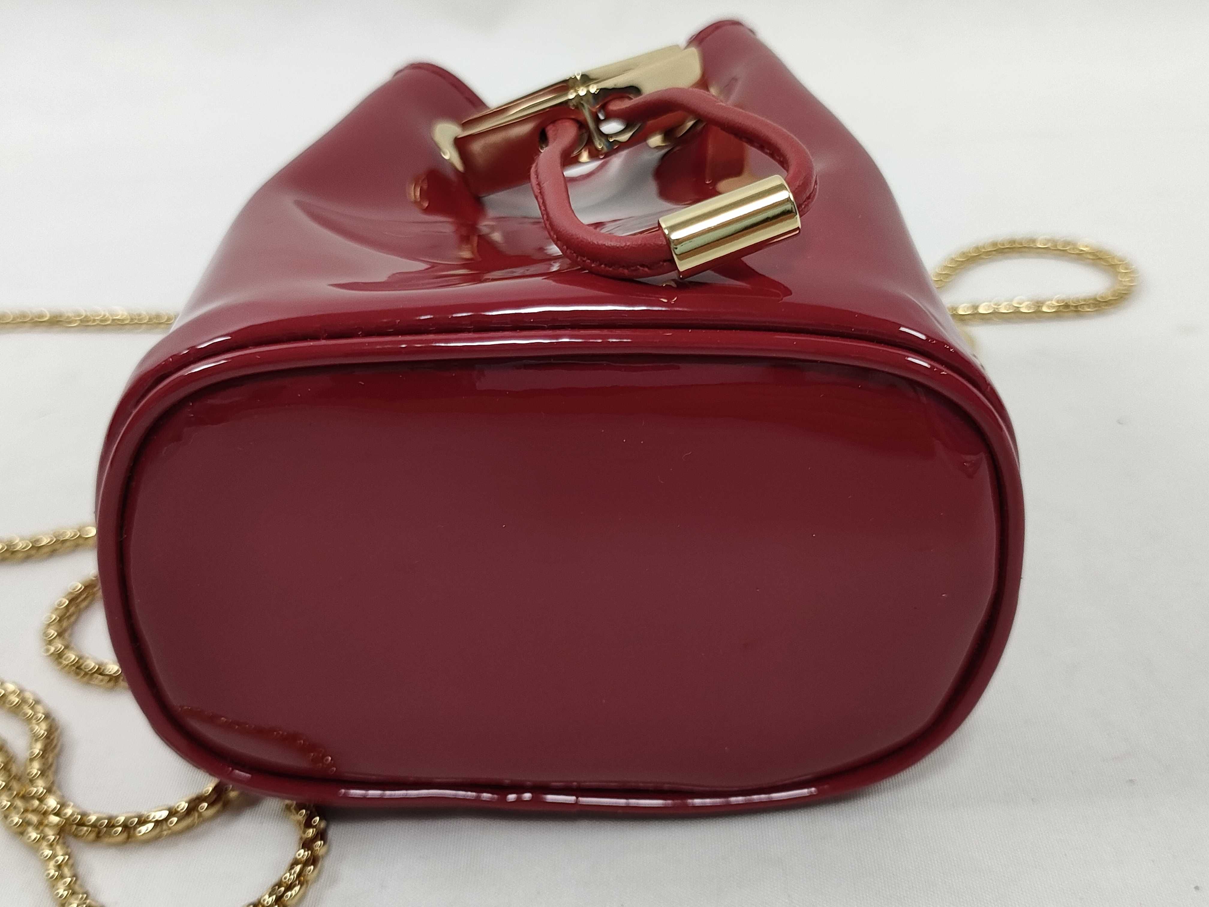patent leather chain shoulder bag, red, 1NR016 (shoulder bag) — view 5