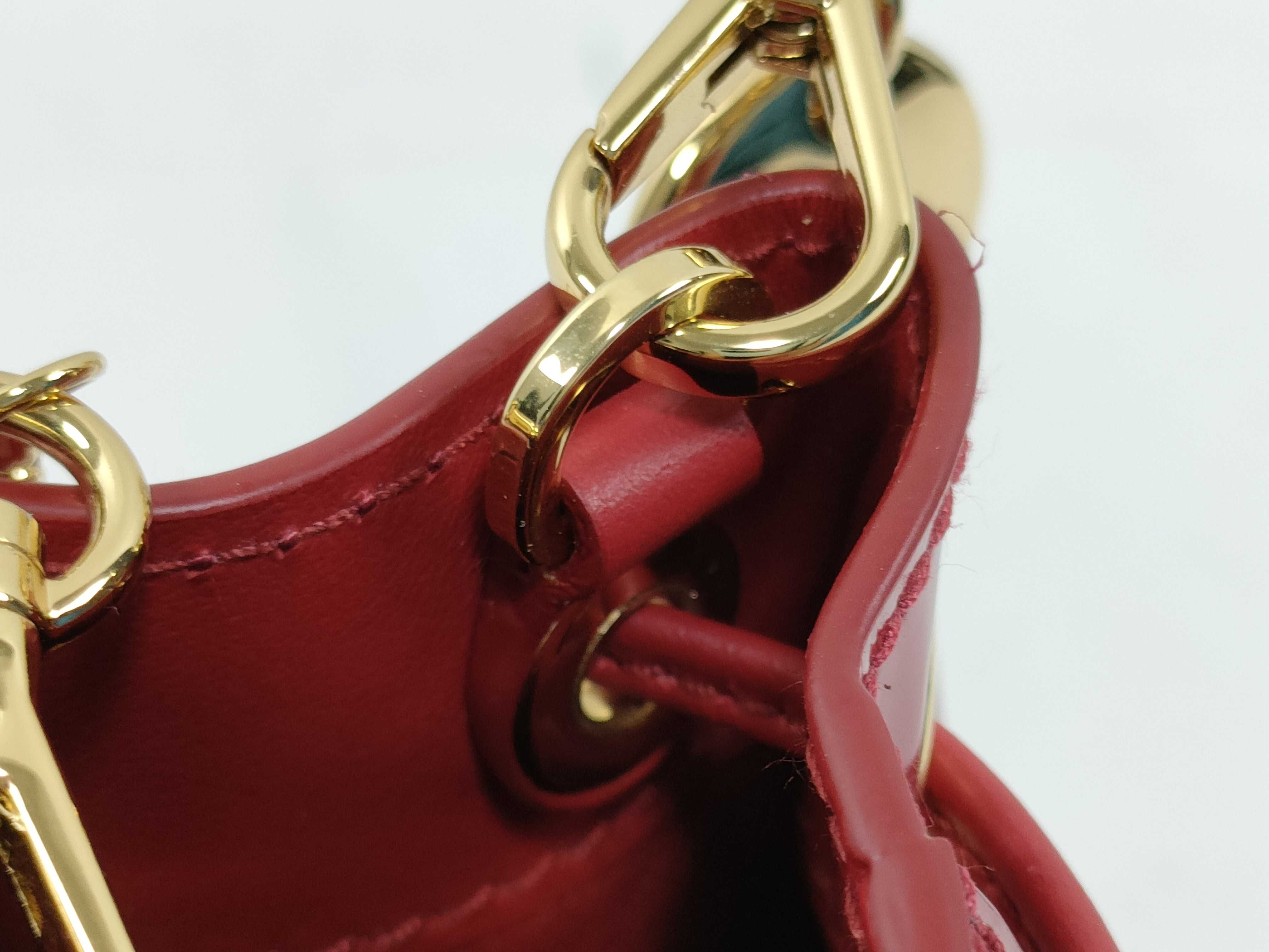 patent leather chain shoulder bag, red, 1NR016 (shoulder bag) — view 8
