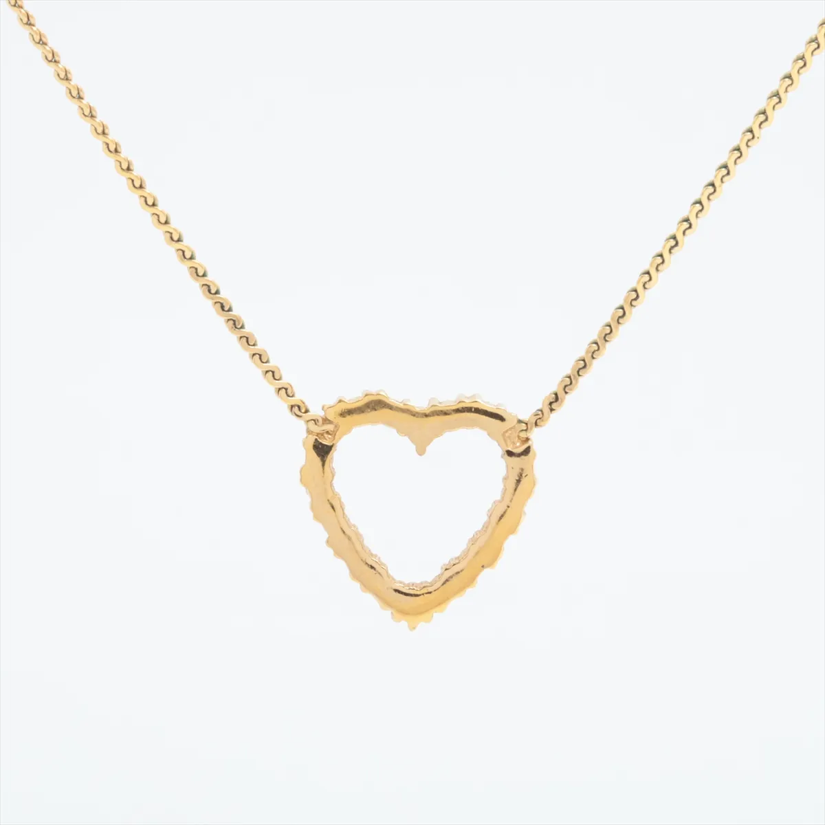 Heart Necklace, GP x Rhinestone, Gold. Shows — view 2