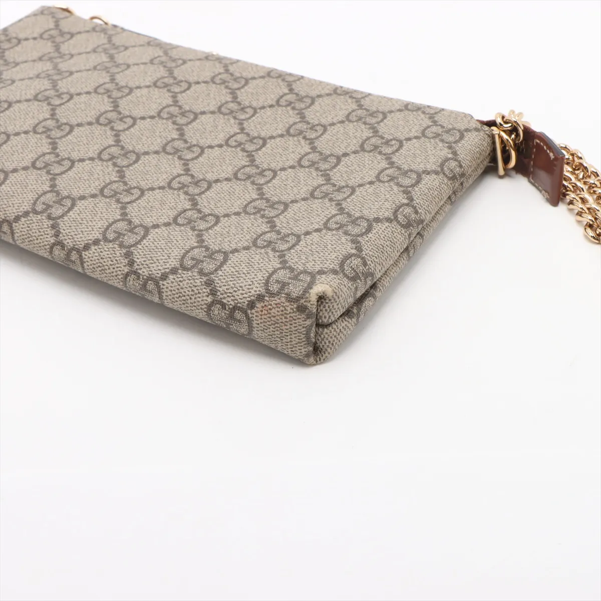 GG Supreme PVC Chain Wallet Beige 428449 — view 3