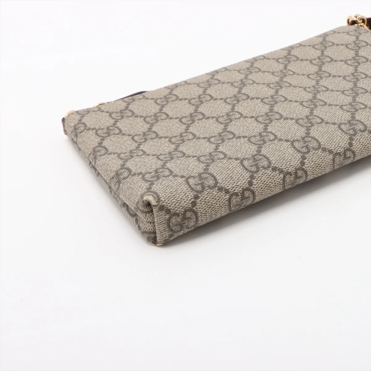 GG Supreme PVC Chain Wallet Beige 428449 — view 4