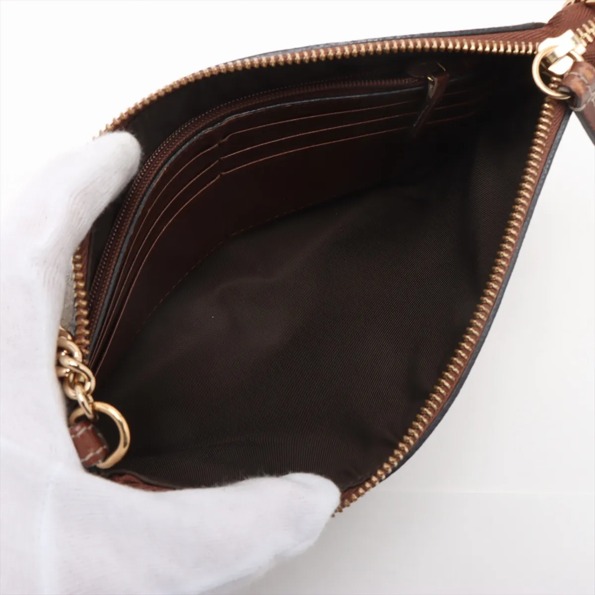 GG Supreme PVC Chain Wallet Beige 428449 — view 6