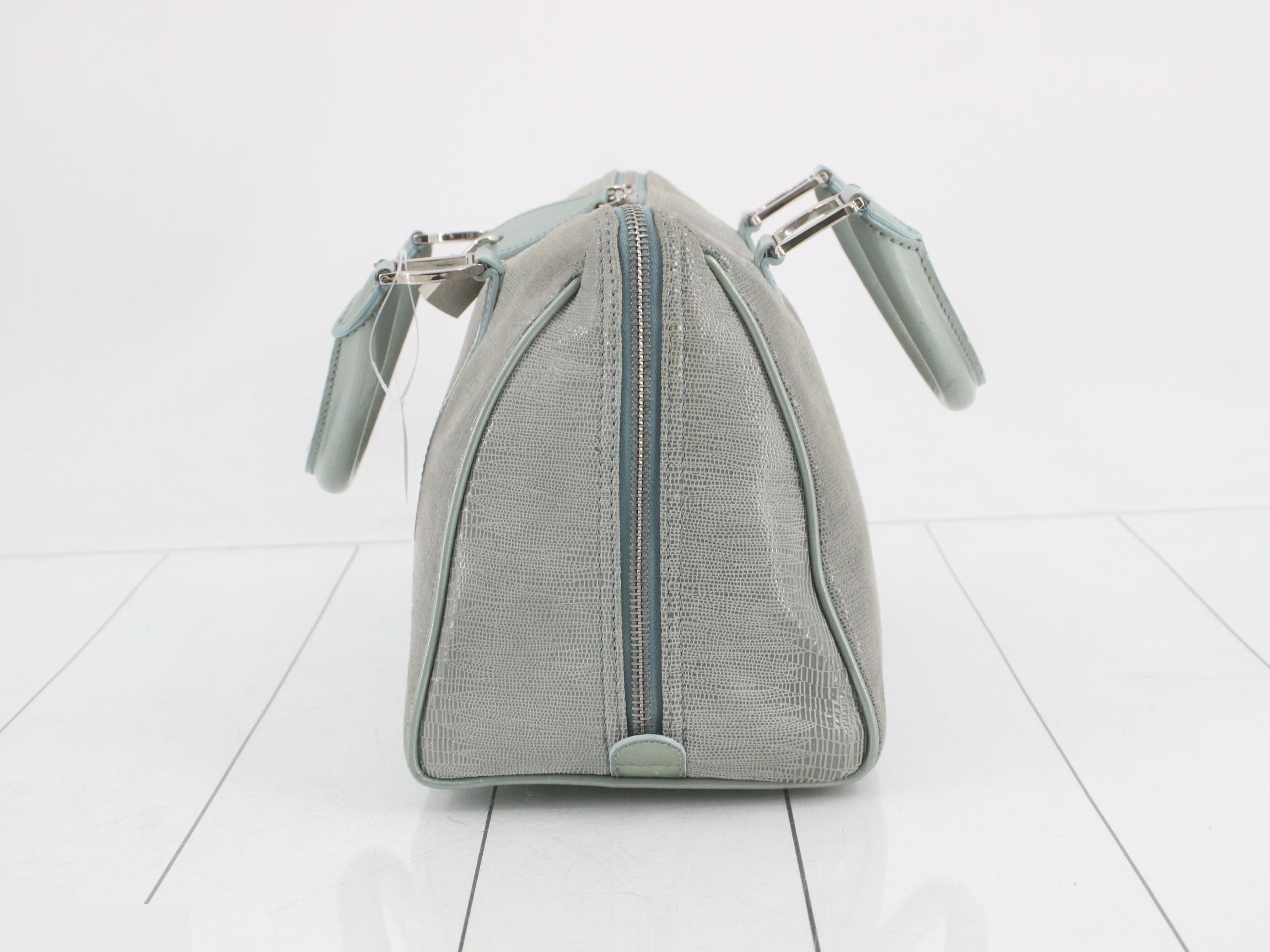 Leather lizard embossed mini Boston bag — view 3