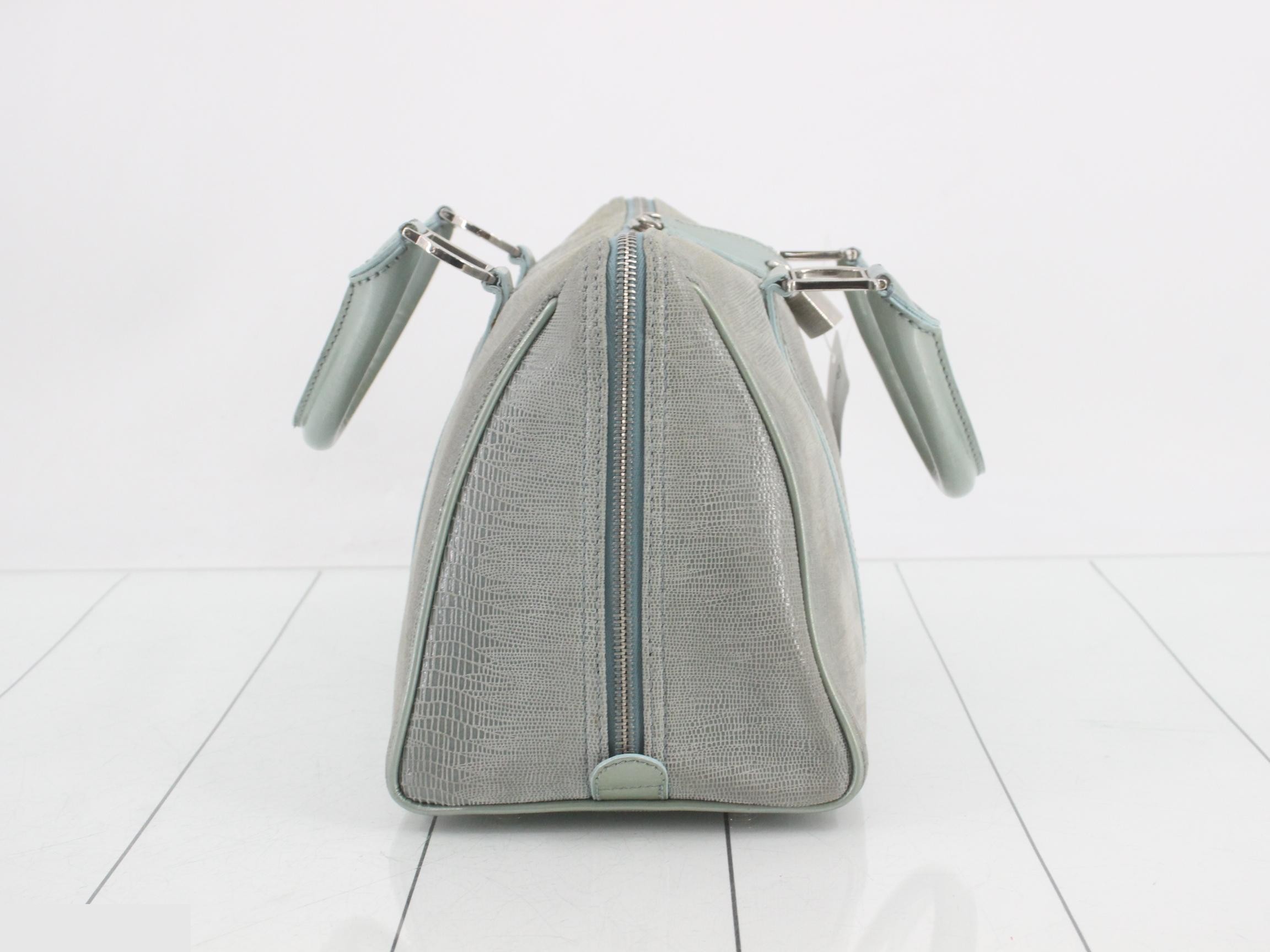 Leather lizard embossed mini Boston bag — view 4