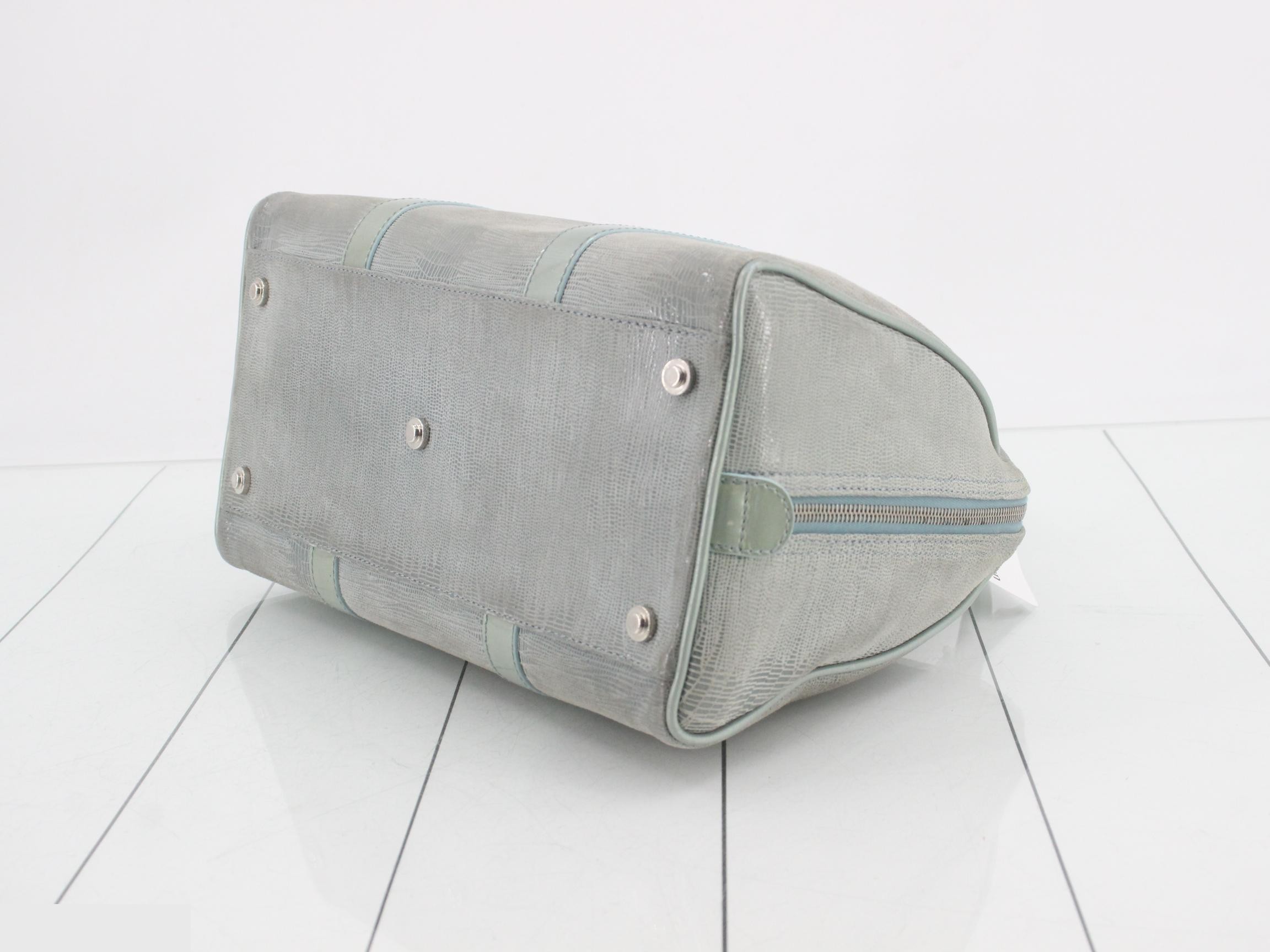 Leather lizard embossed mini Boston bag — view 6