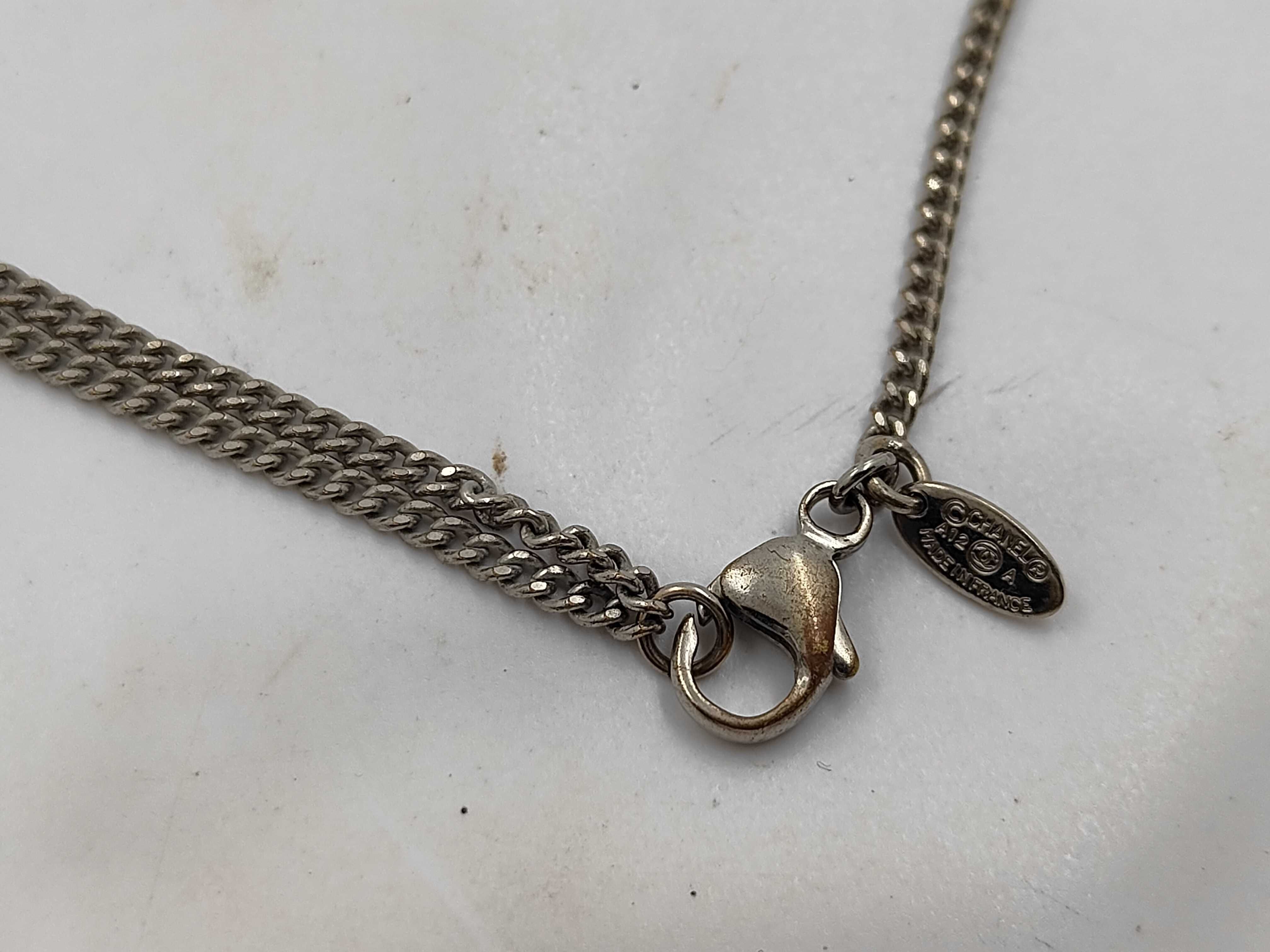 necklace, Coco Mark, rhinestone, silver, A12A necklace — view 4