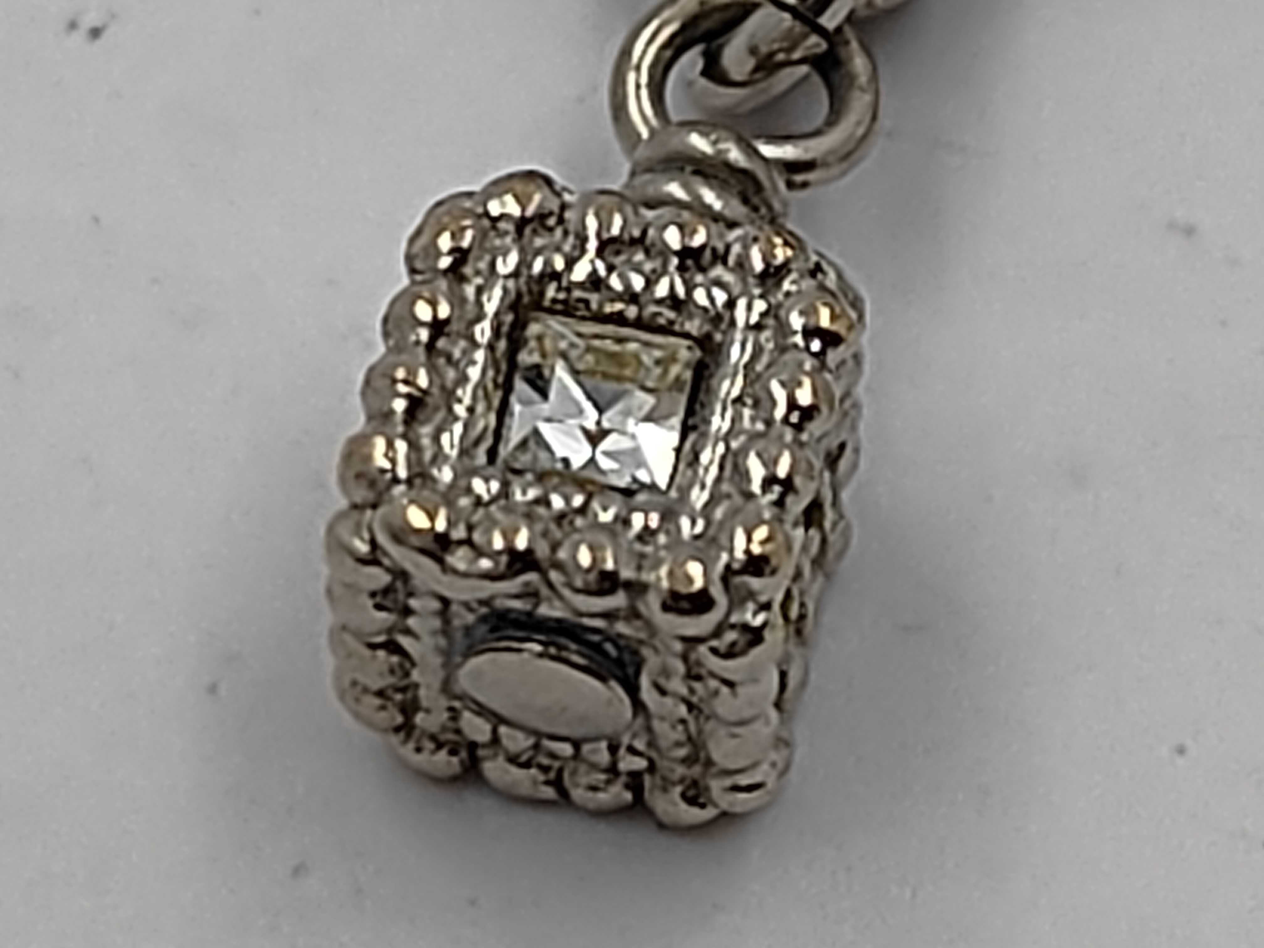necklace, Coco Mark, rhinestone, silver, A12A necklace — view 8